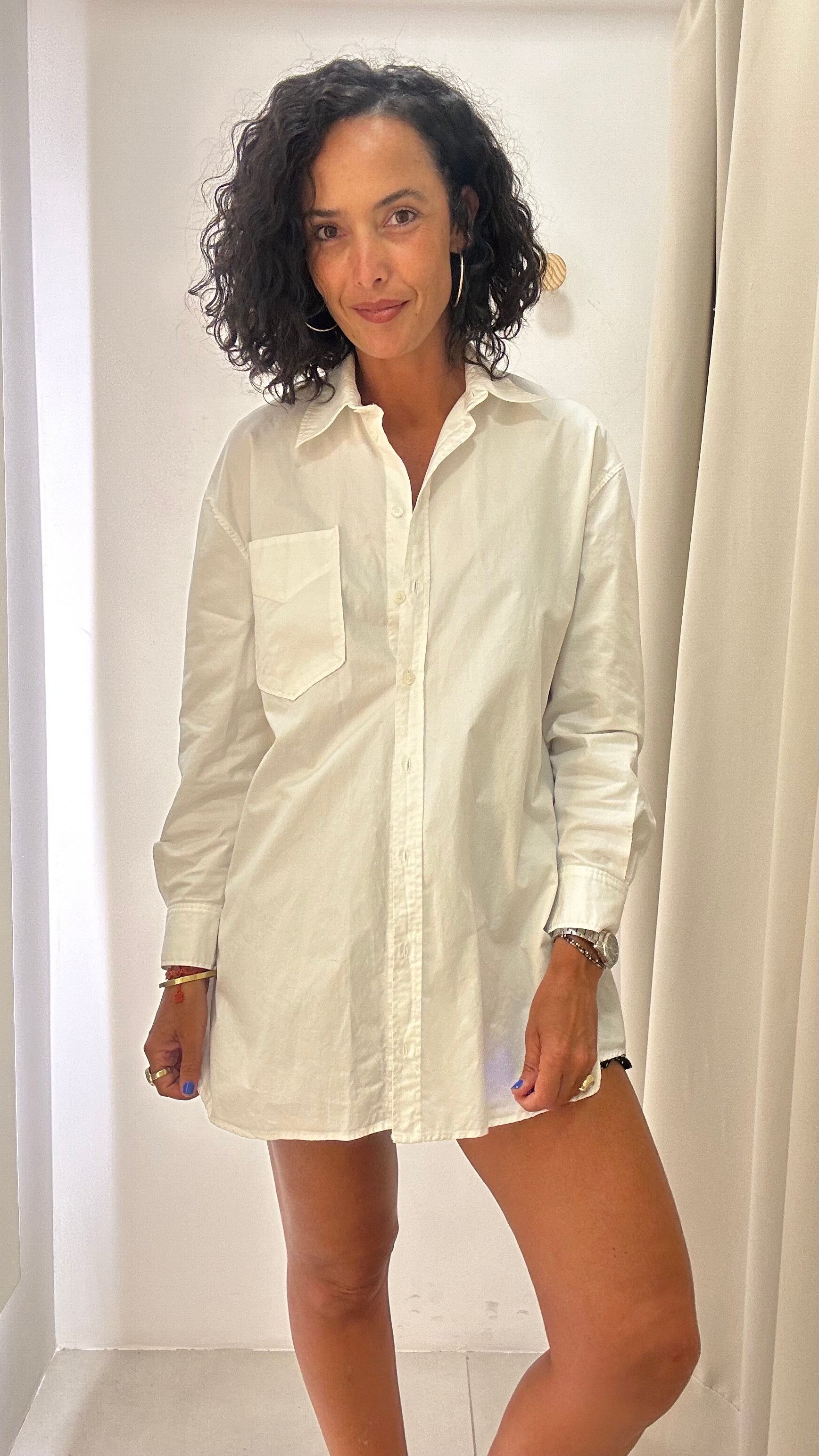 Camisa Alongada Branca Zara