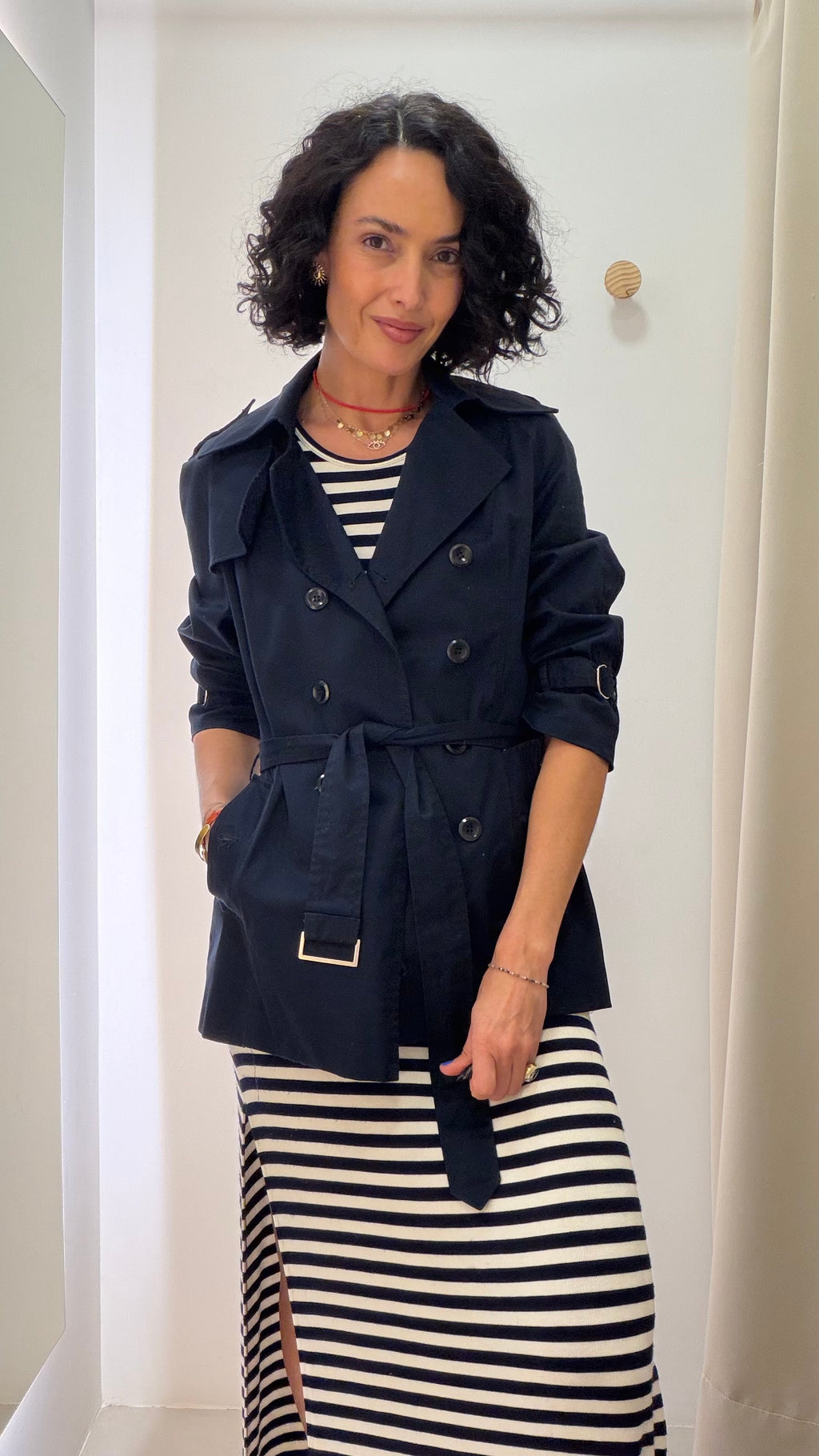 Trench Coat Azul Marinho Cori