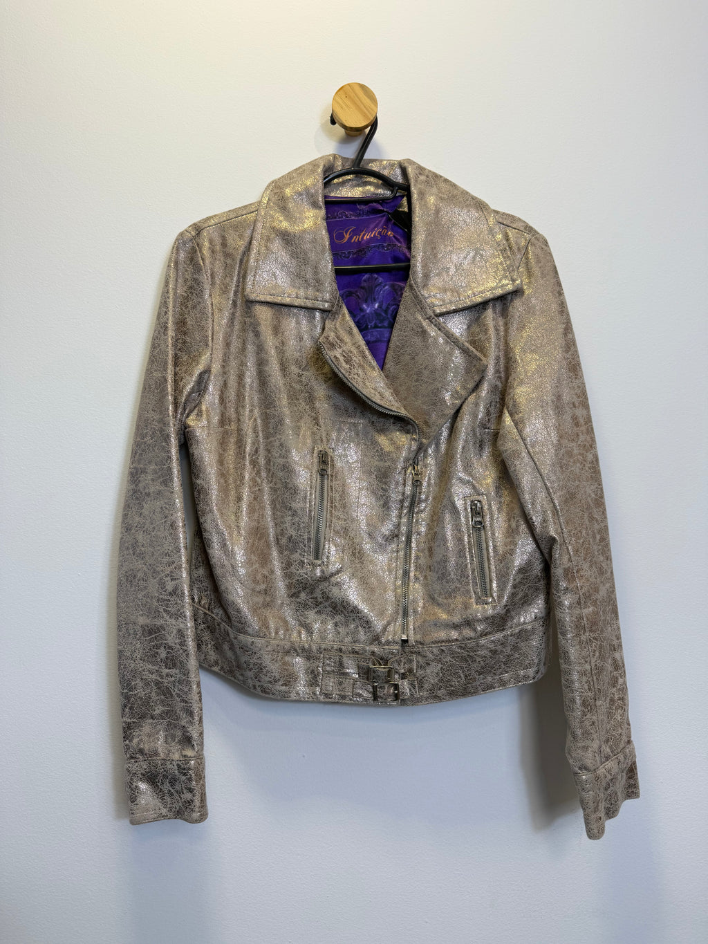 Jaqueta Biker Dourada