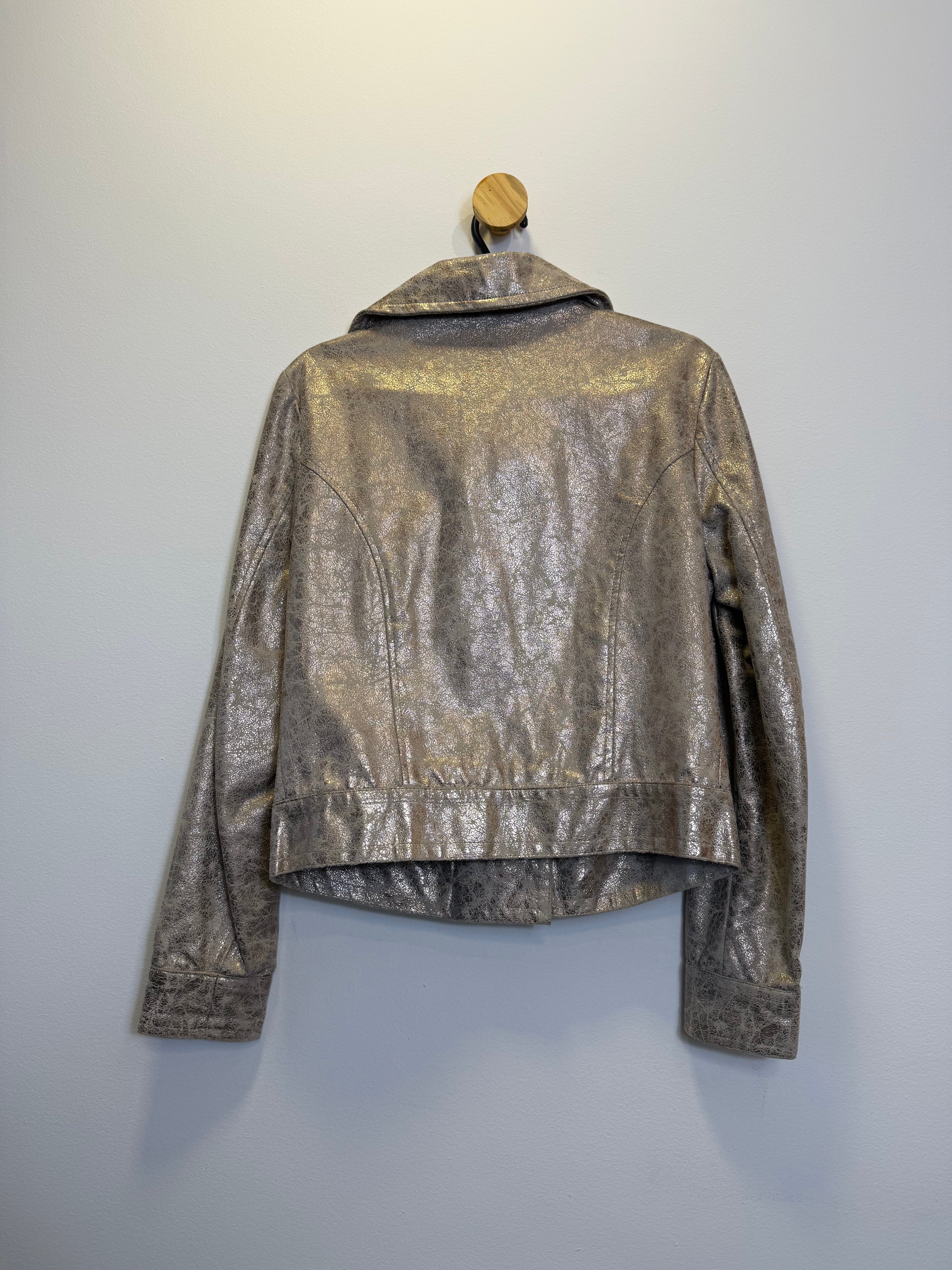 Jaqueta Biker Dourada