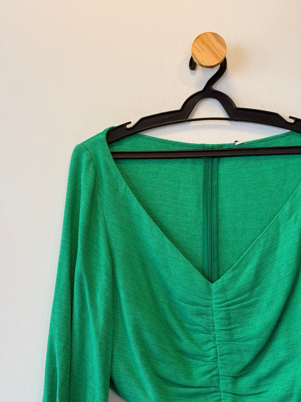 Cropped Verde Manga Bufante