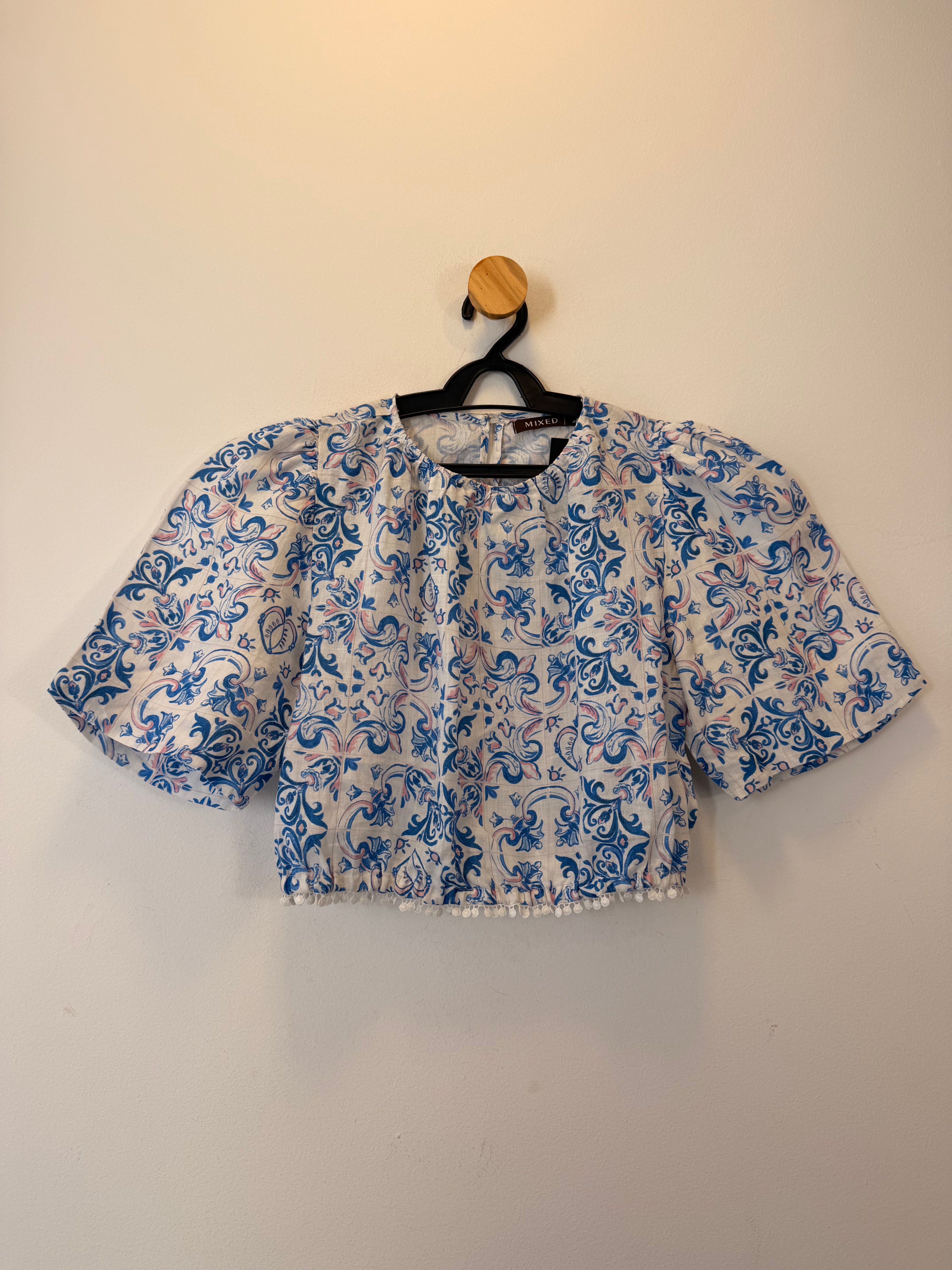 Blusa Cropped Estampada Mixed