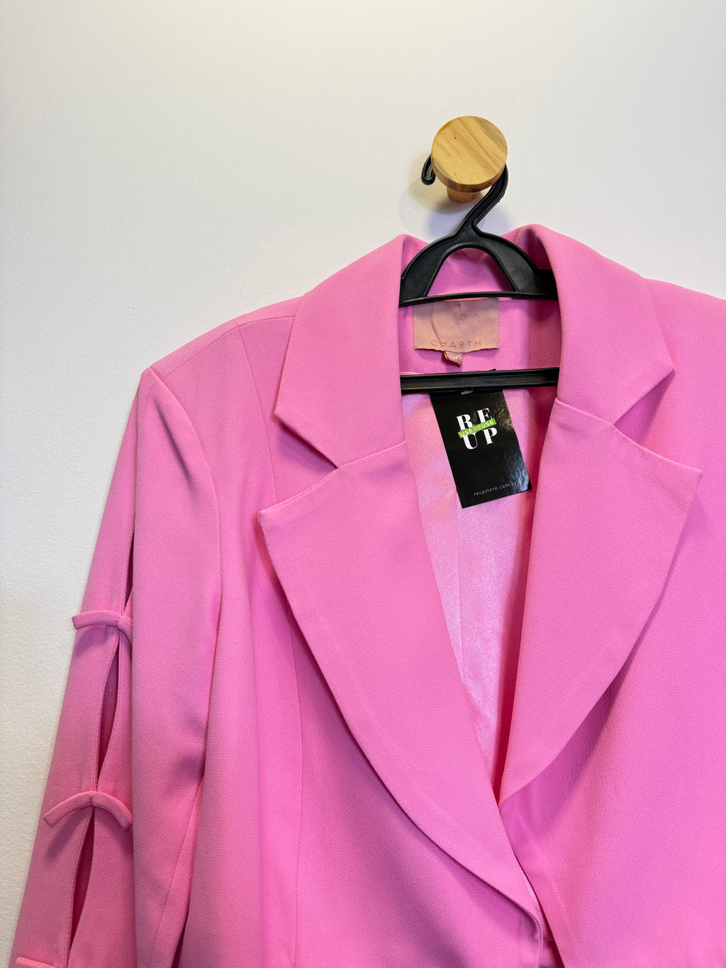 Cropped Blazer Rosa Chiclete
