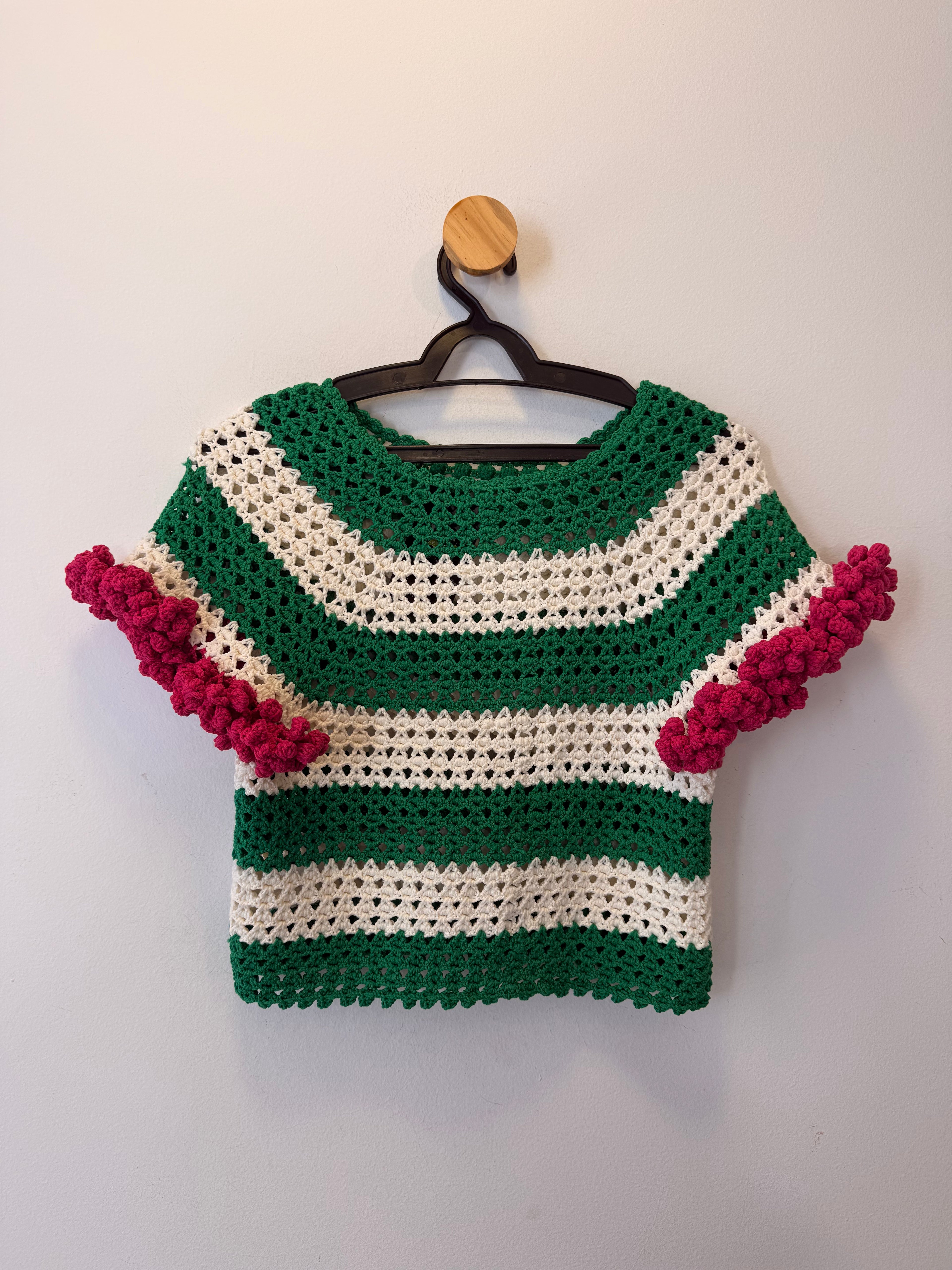 Blusa Crochet Listrada