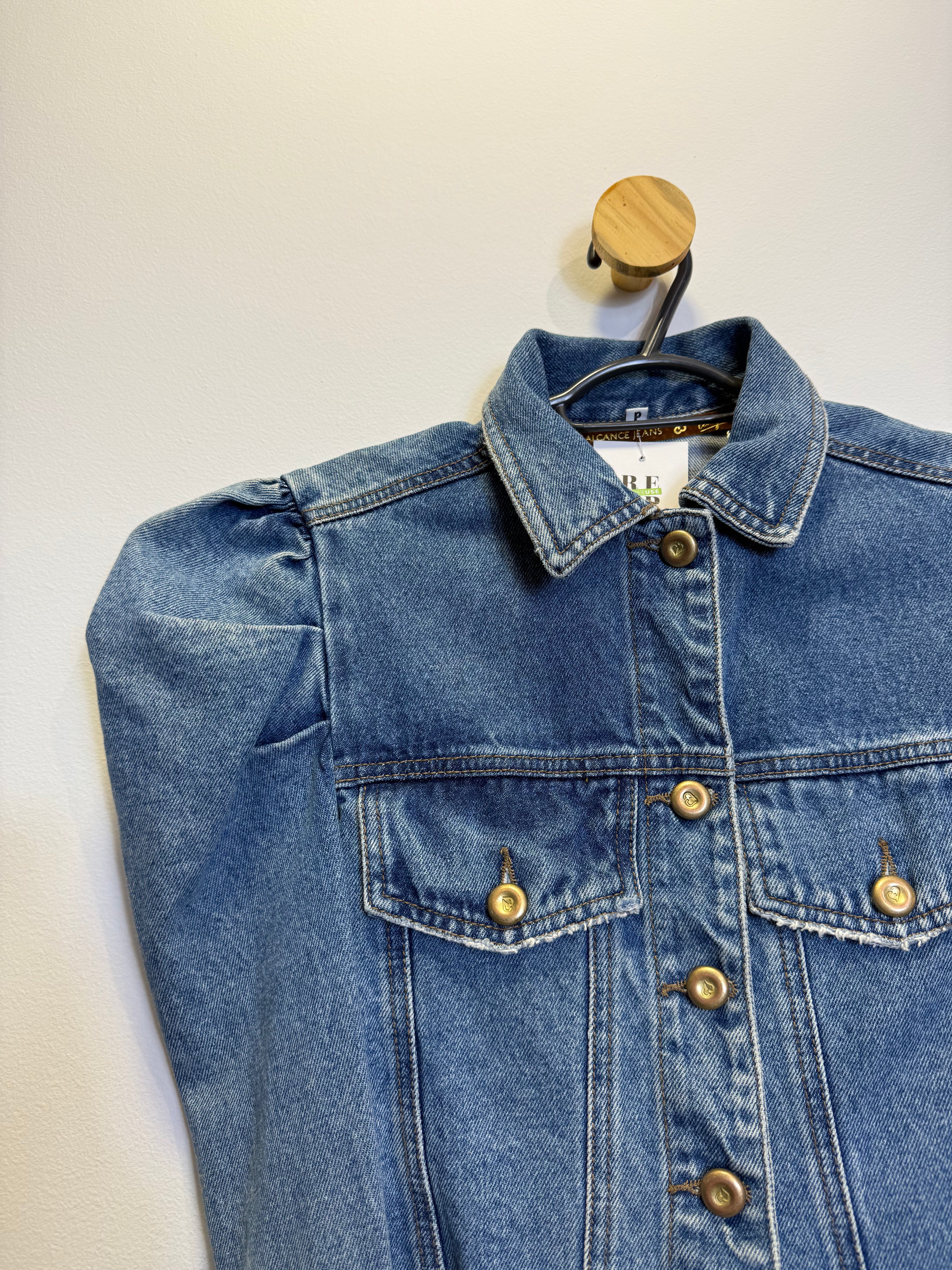 Jaqueta Jeans Manga Princesa