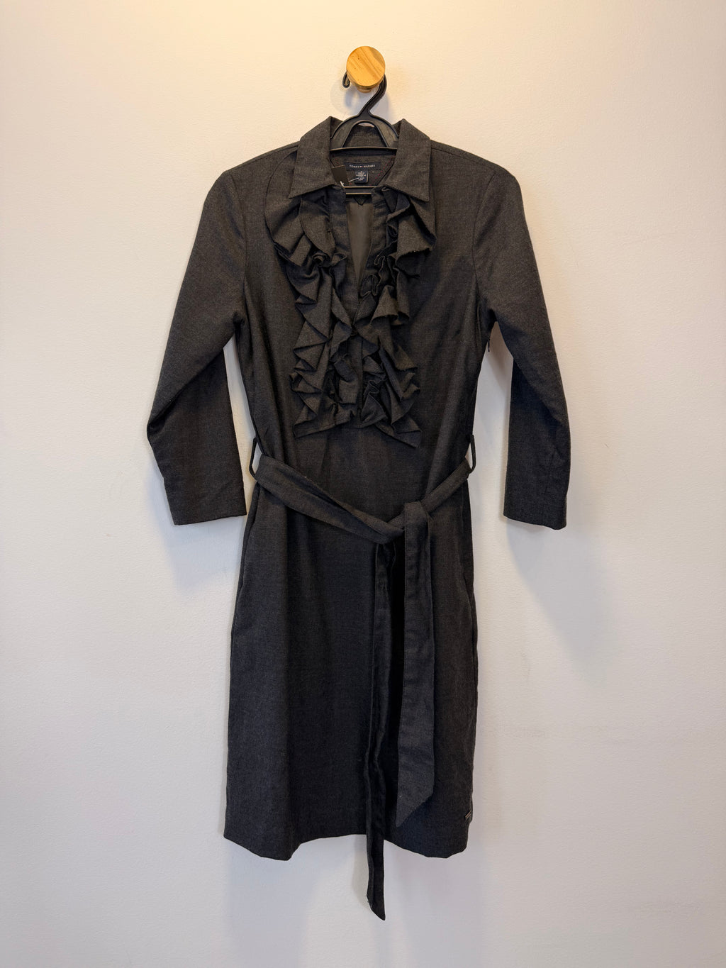 Vestido Cinza Manga Longa Tommy Hilfiger