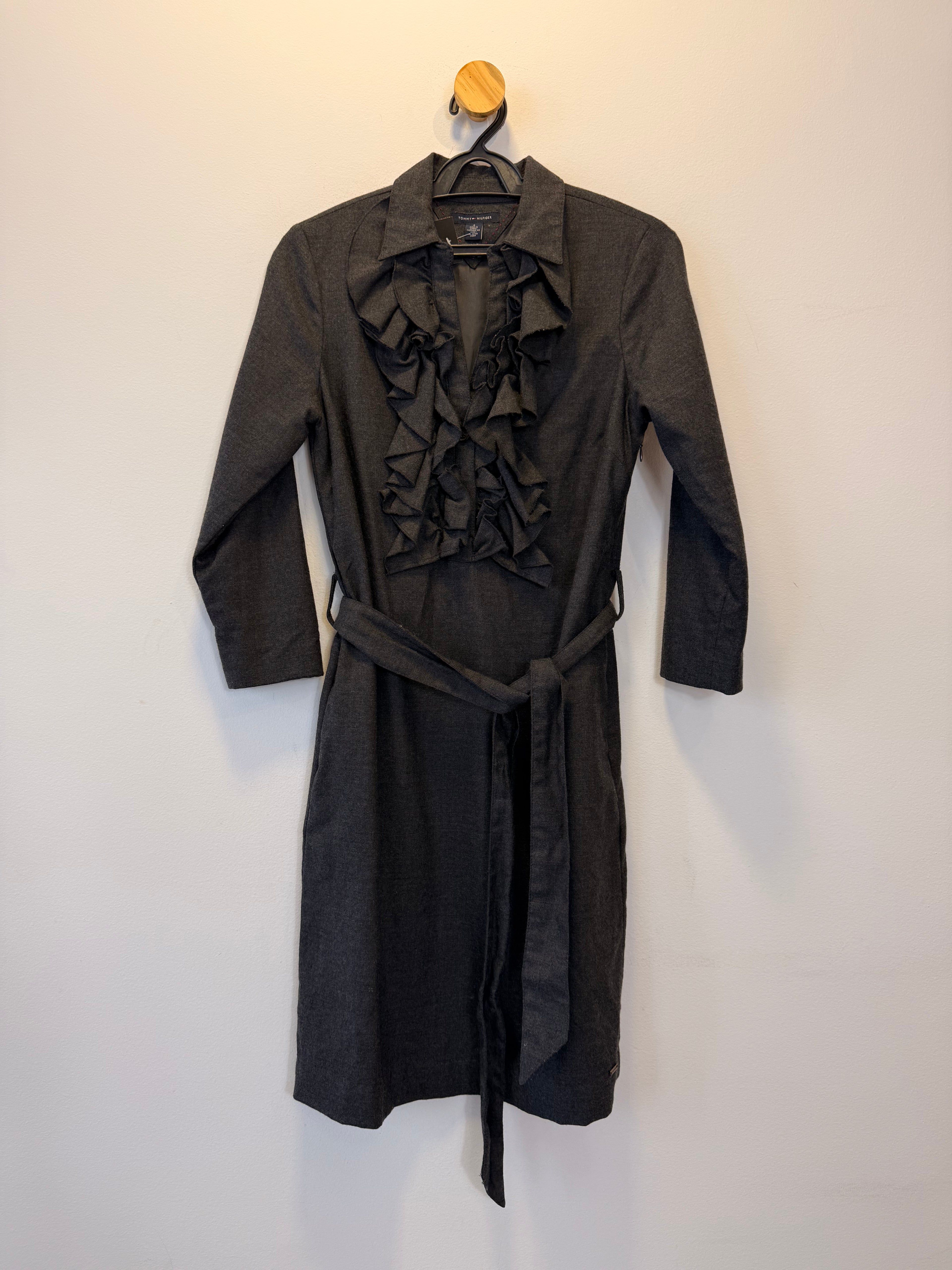 Vestido Cinza Manga Longa Tommy Hilfiger