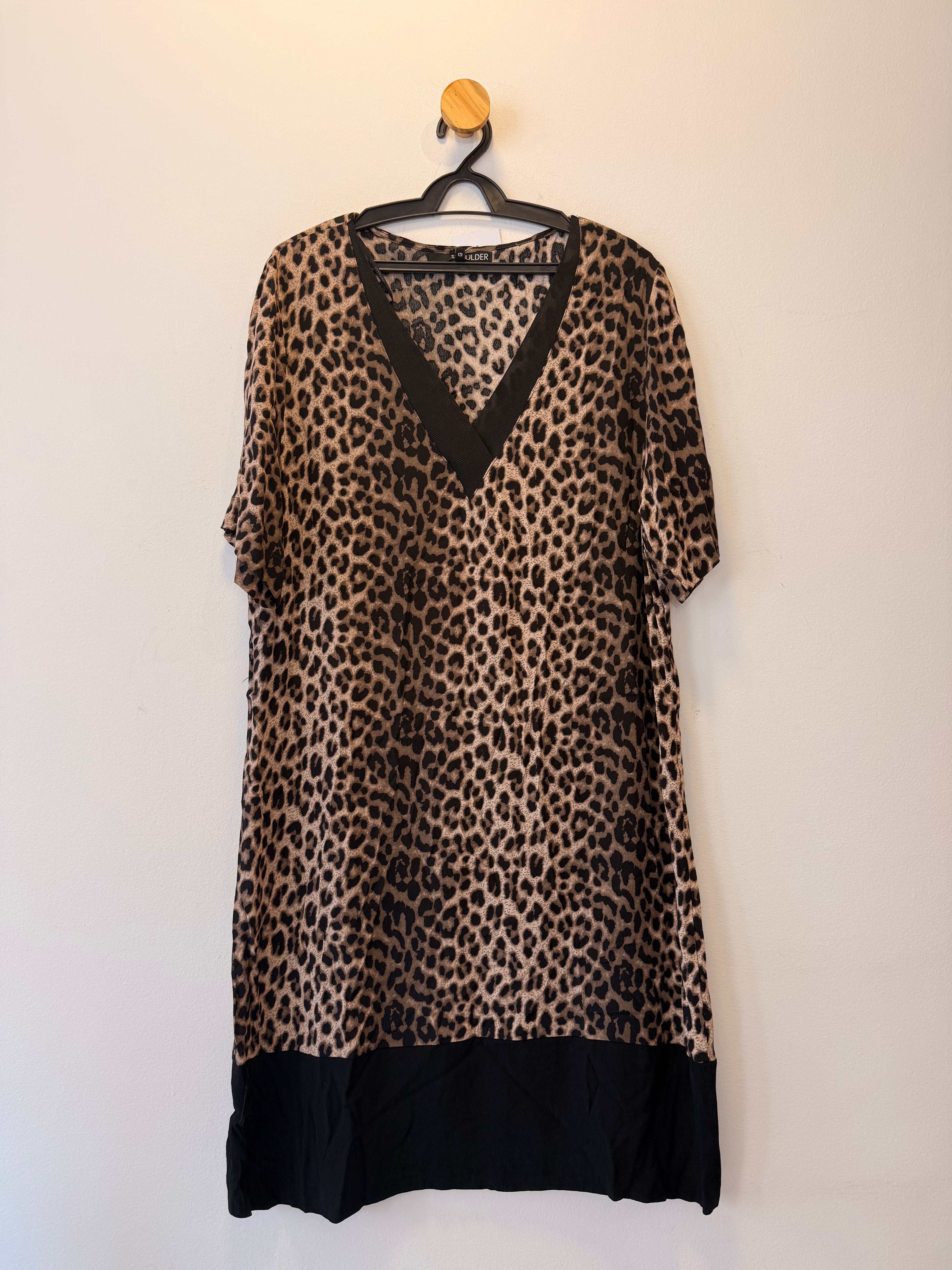 Vestido Animal Print Shoulder