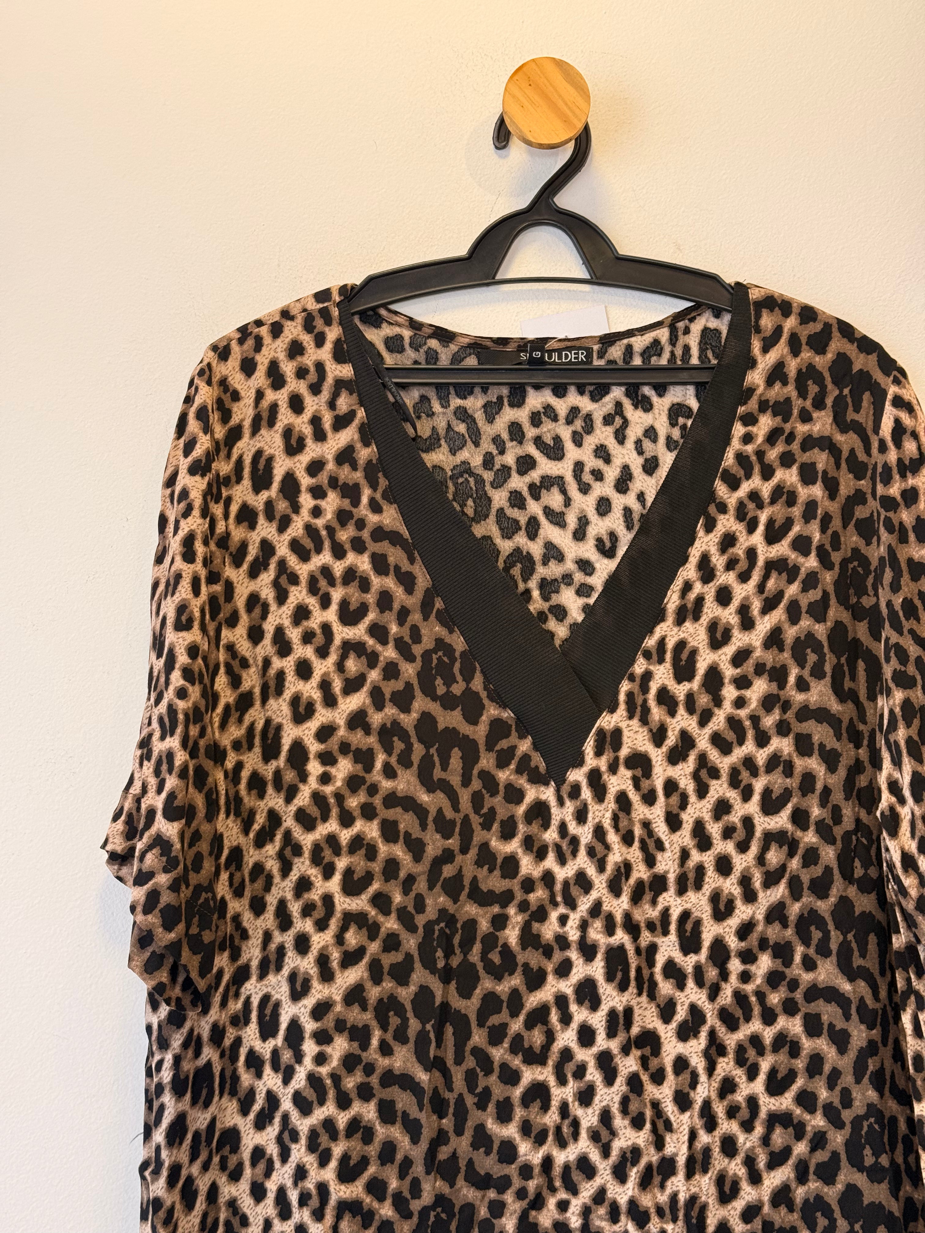 Vestido Animal Print Shoulder
