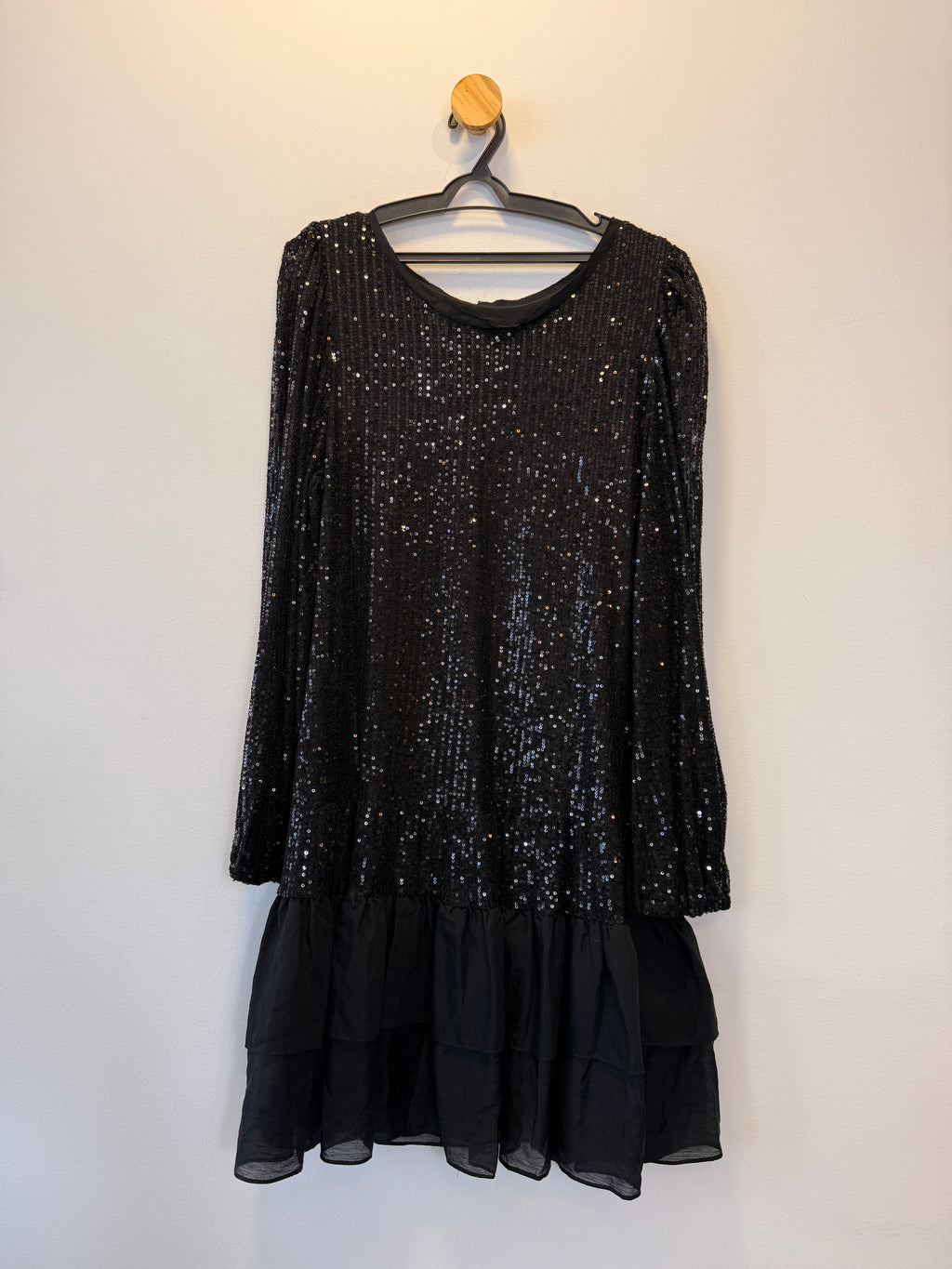 Vestido de Festa Paetê Preto