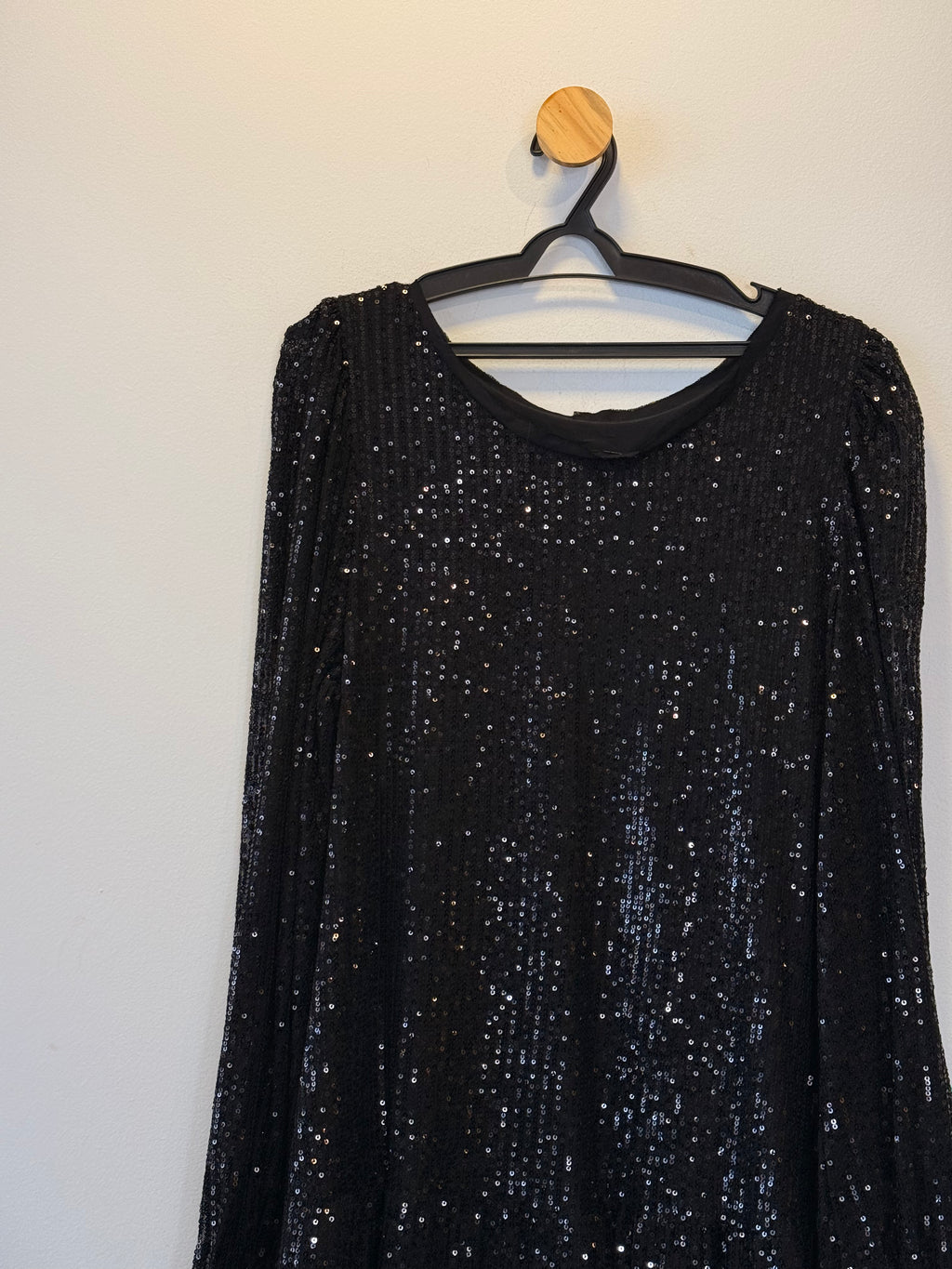 Vestido de Festa Paetê Preto
