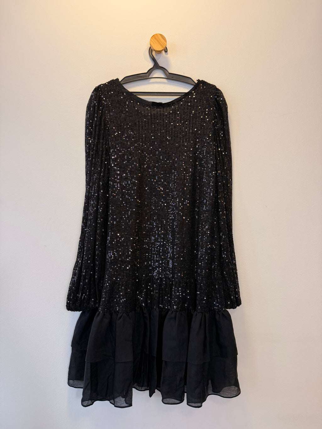 Vestido de Festa Paetê Preto