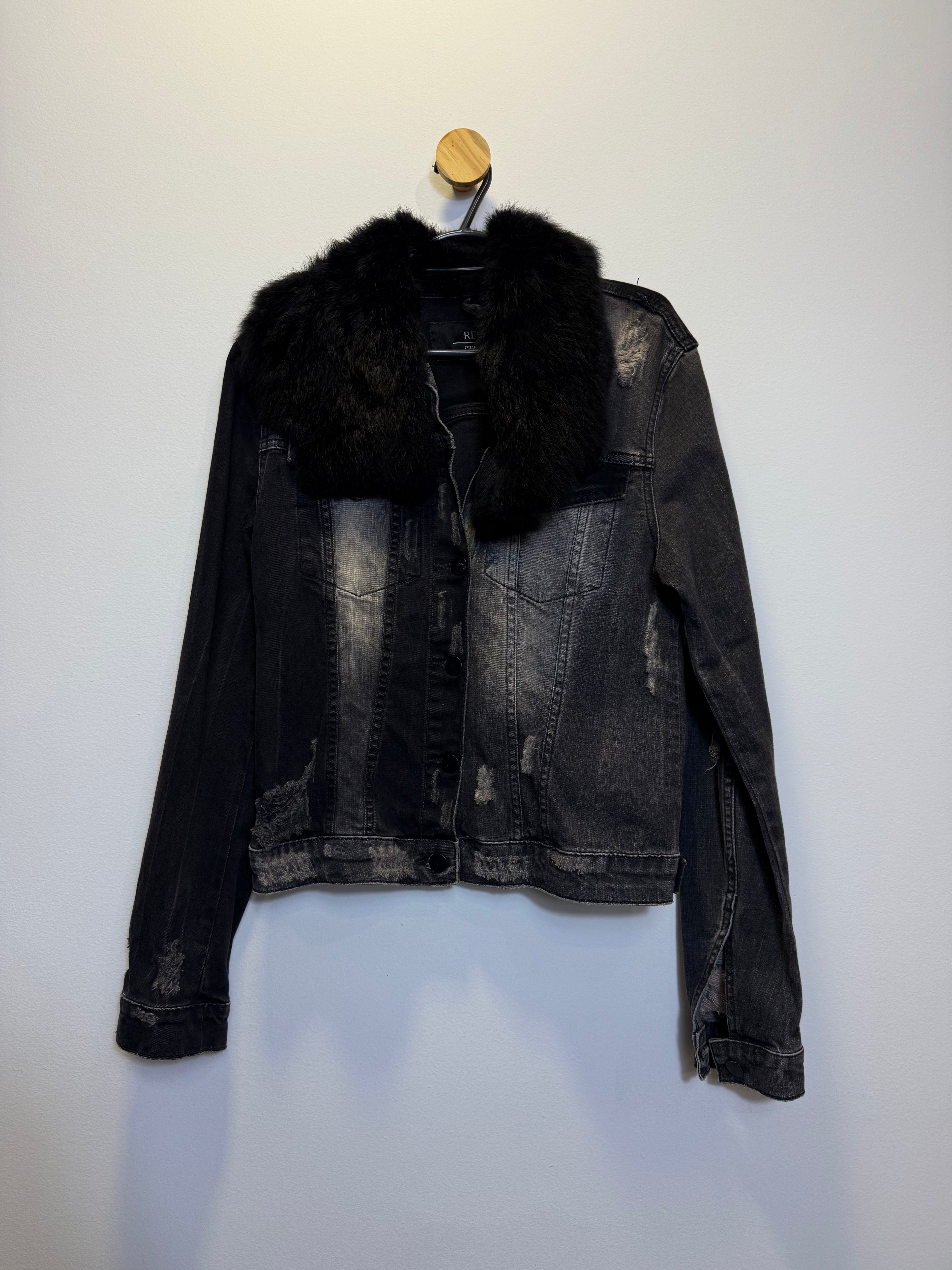 Jaqueta Denim com Pele