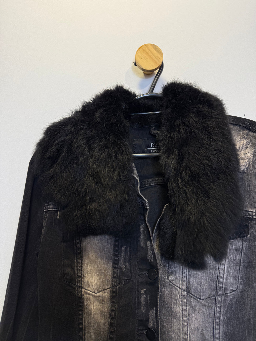 Jaqueta Denim com Pele