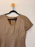 Blusa Bege Couro Legitímo Fran Deon