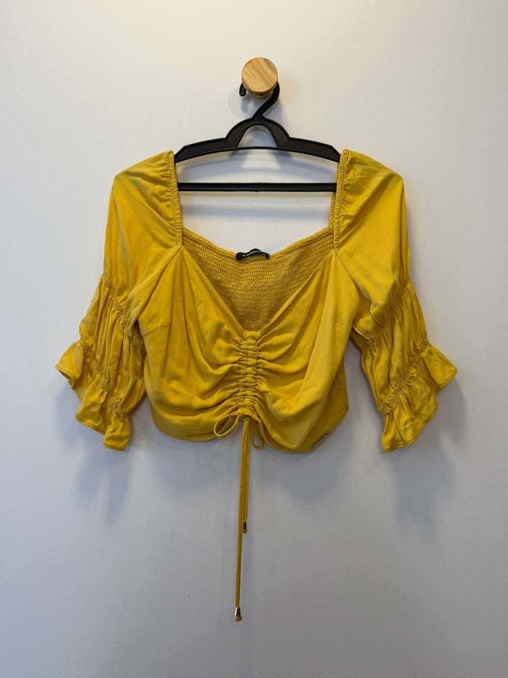 Cropped Drapeado Amarelo
