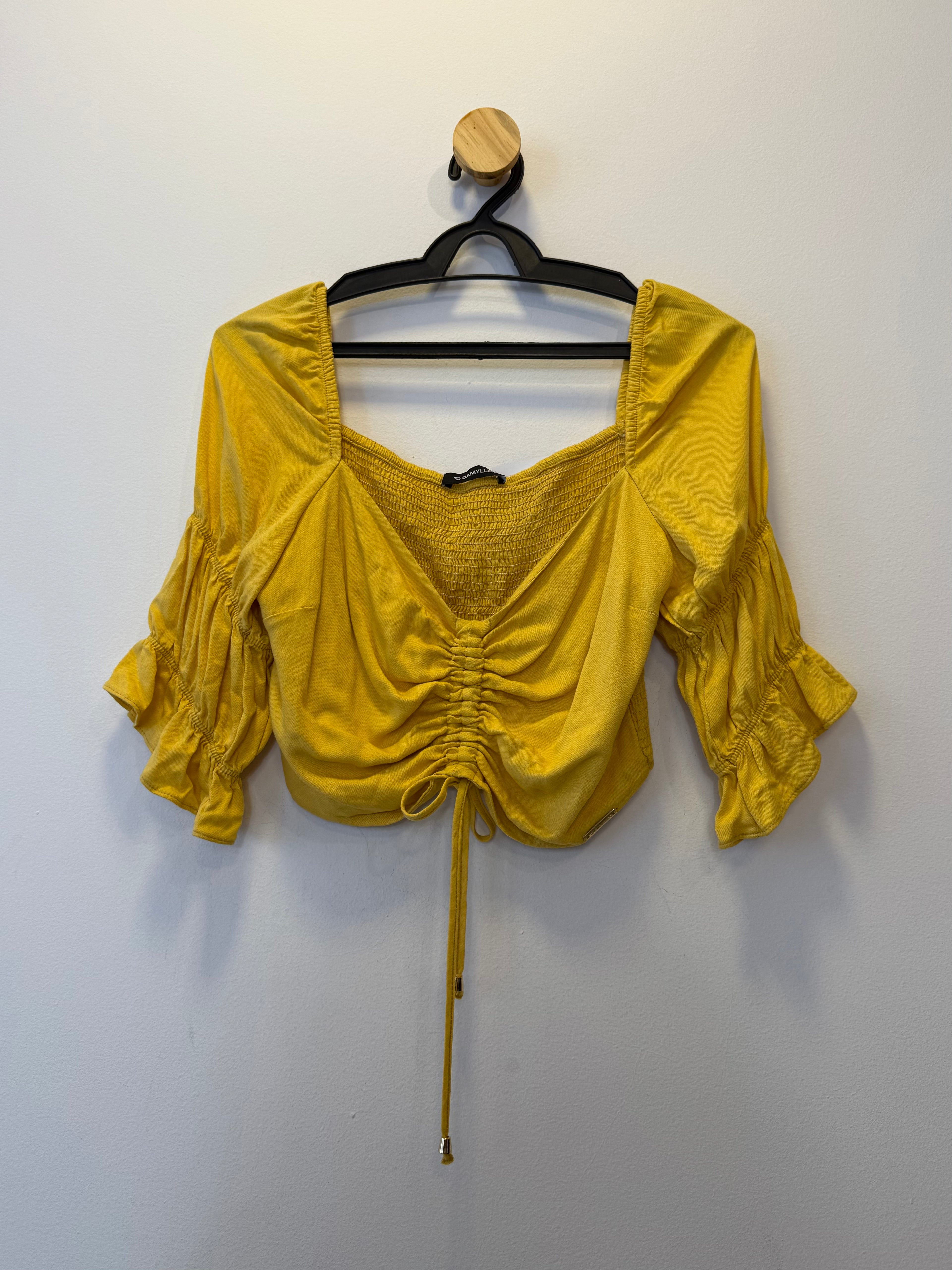 Cropped Drapeado Amarelo