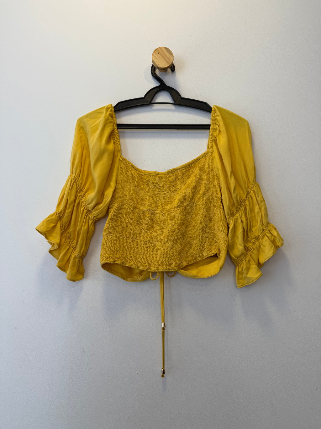 Cropped Drapeado Amarelo