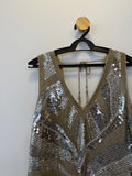 Vestido de Festa Curto Bordado em Paete Prata