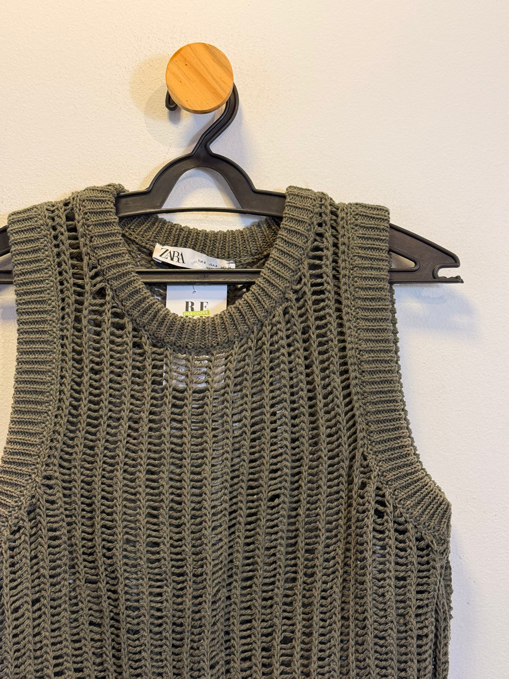 Blusa Tricot Verde Militar Zara