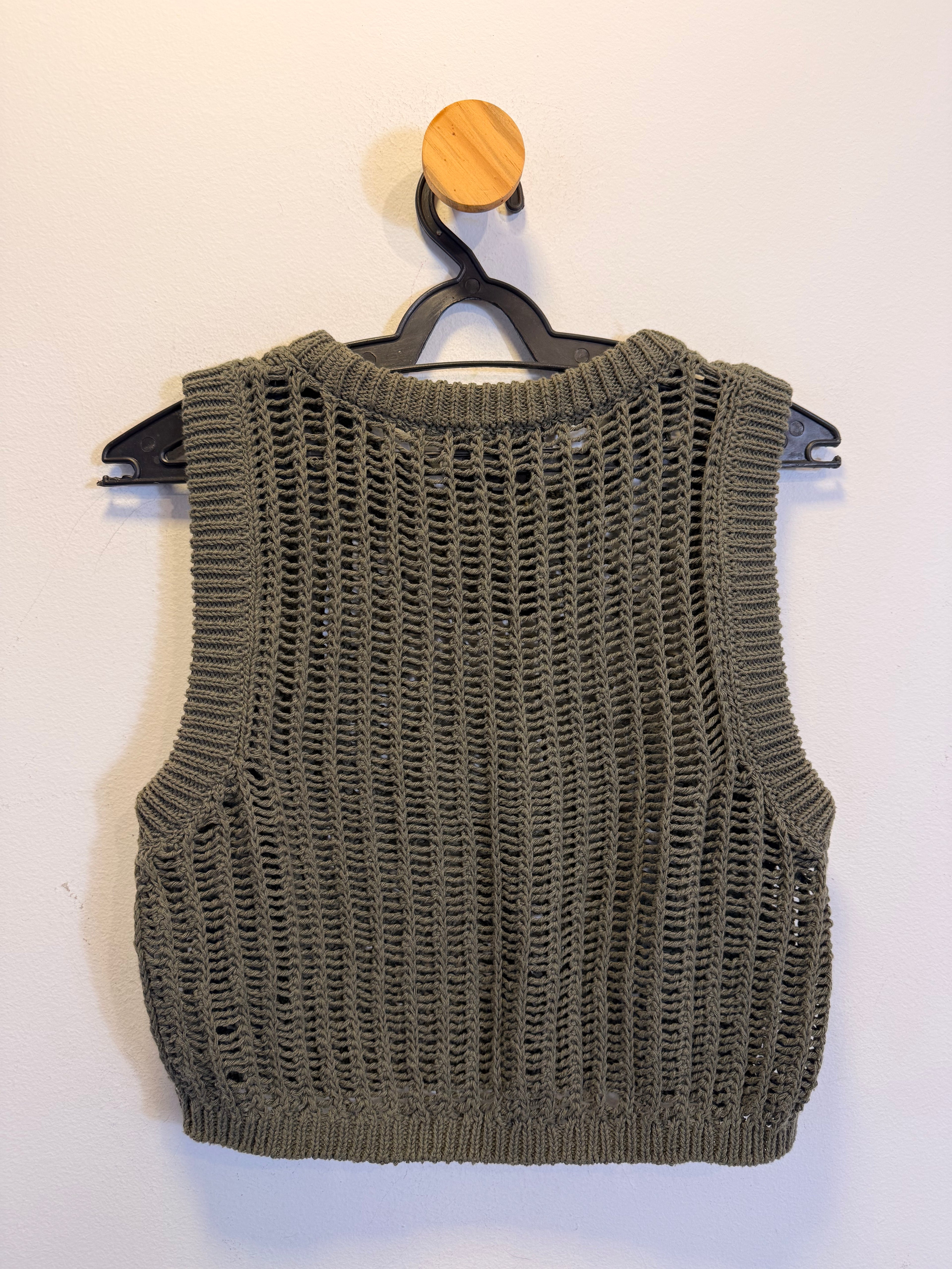 Blusa Tricot Verde Militar Zara