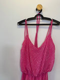 Vestido de Festa Longo Fluido Rosa Bordado