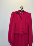 Vestido Longo Rosa Manga Comprida