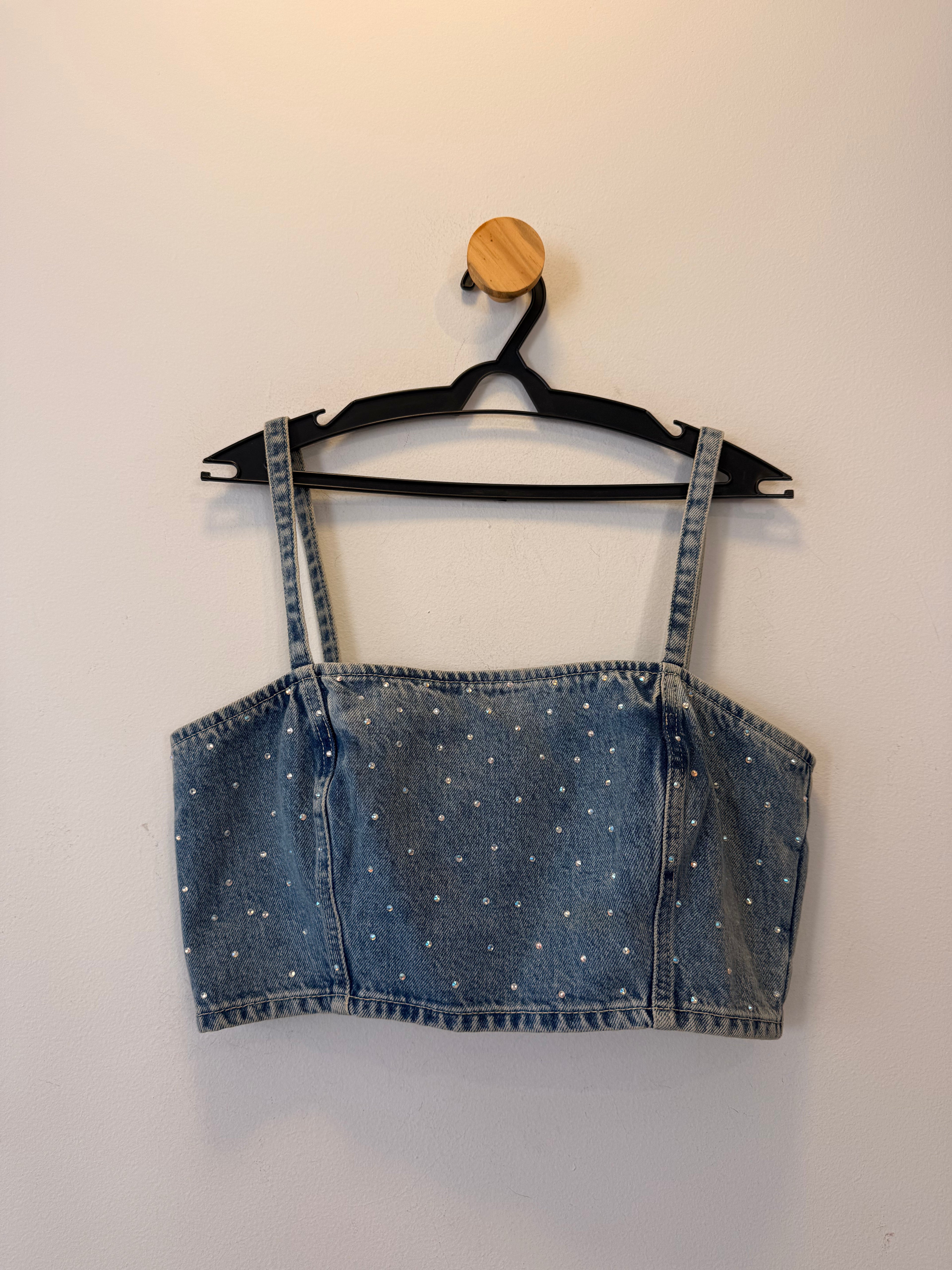 Cropped Jeans Strass Zara
