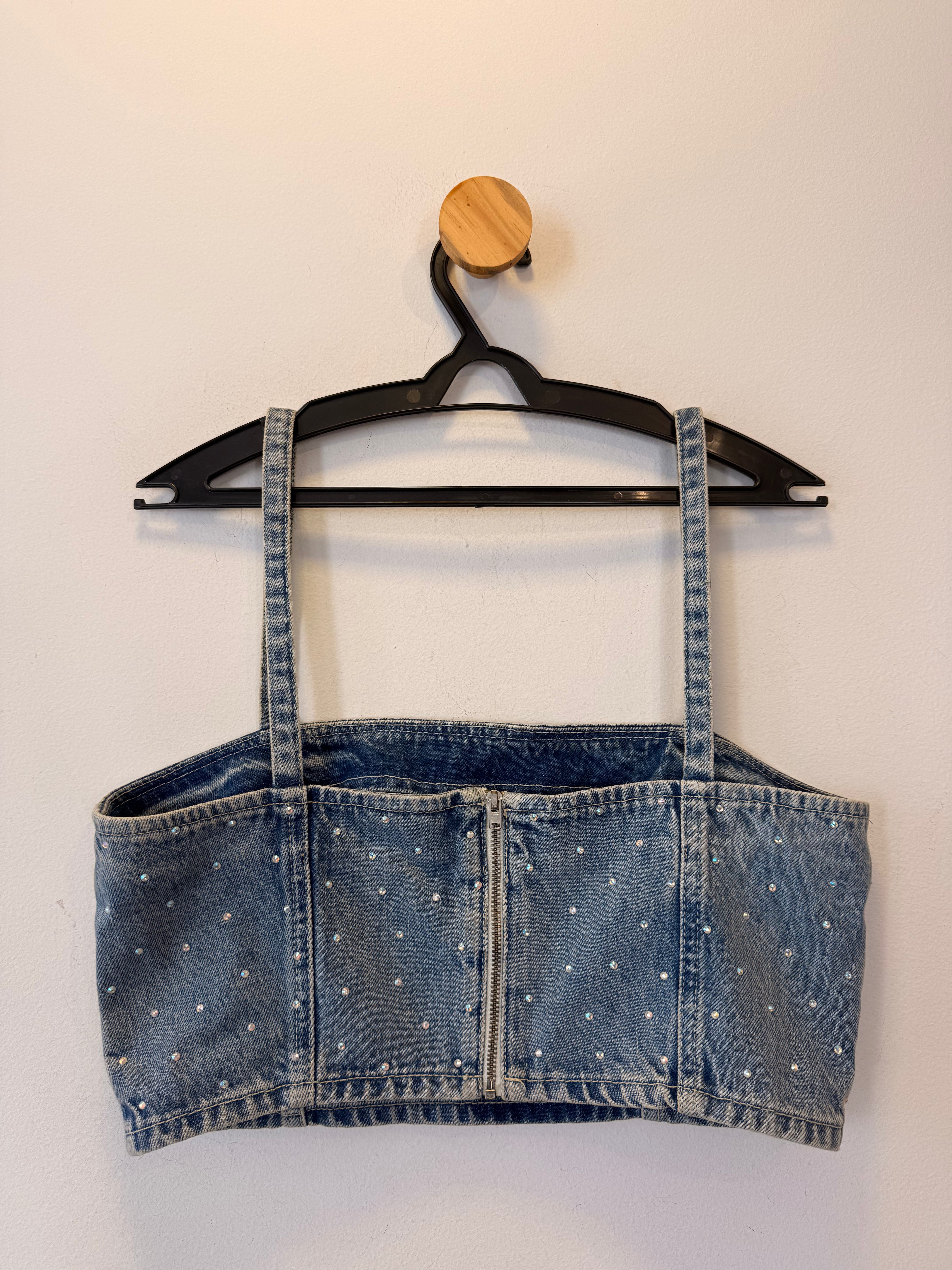 Cropped Jeans Strass Zara