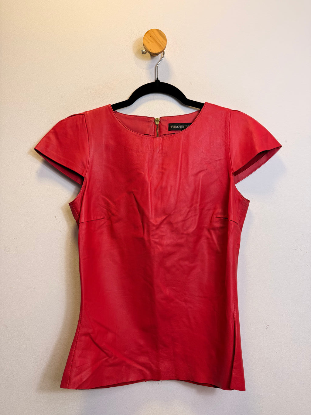Blusa Vermelha Couro Fran Deon