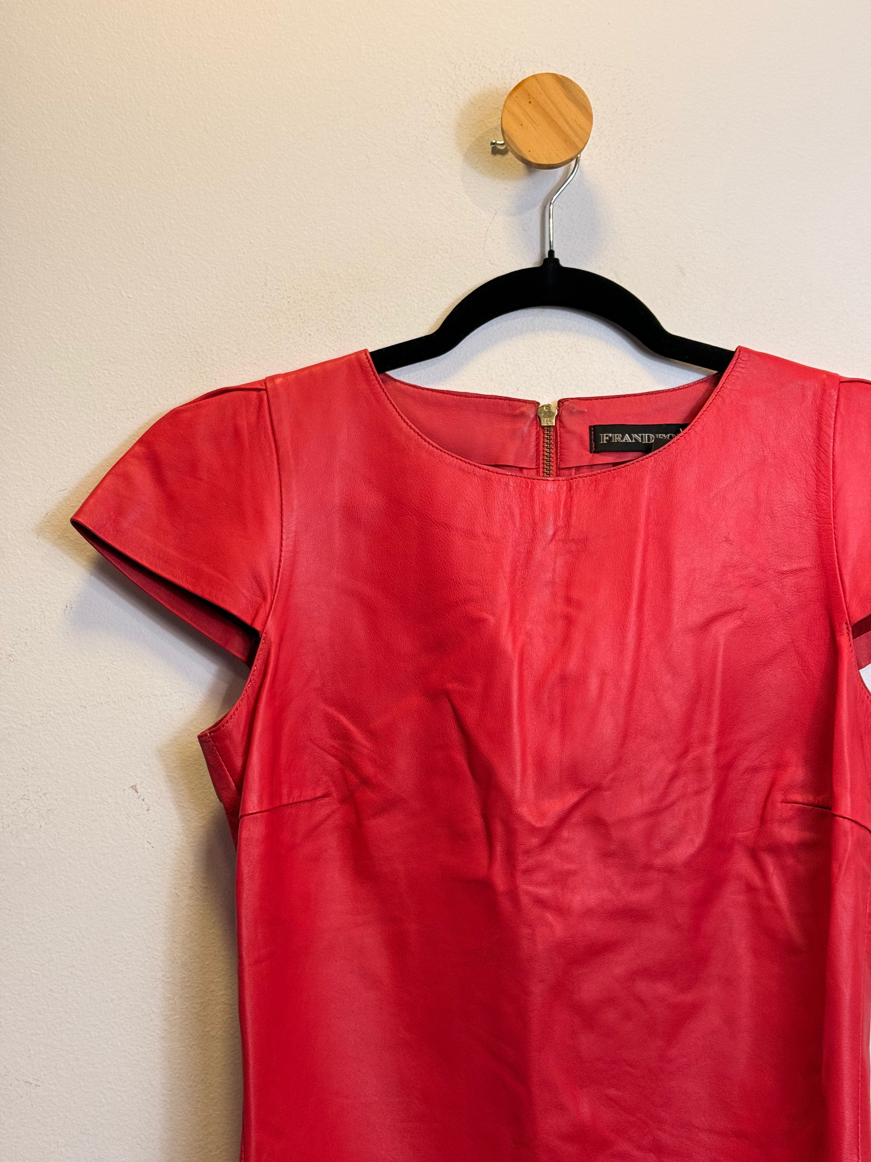 Blusa Vermelha Couro Fran Deon