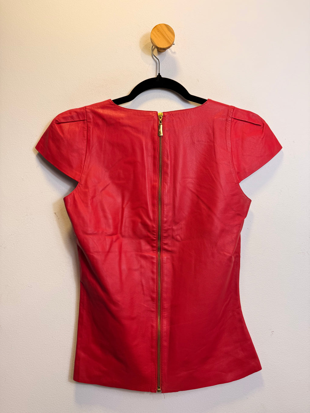 Blusa Vermelha Couro Fran Deon