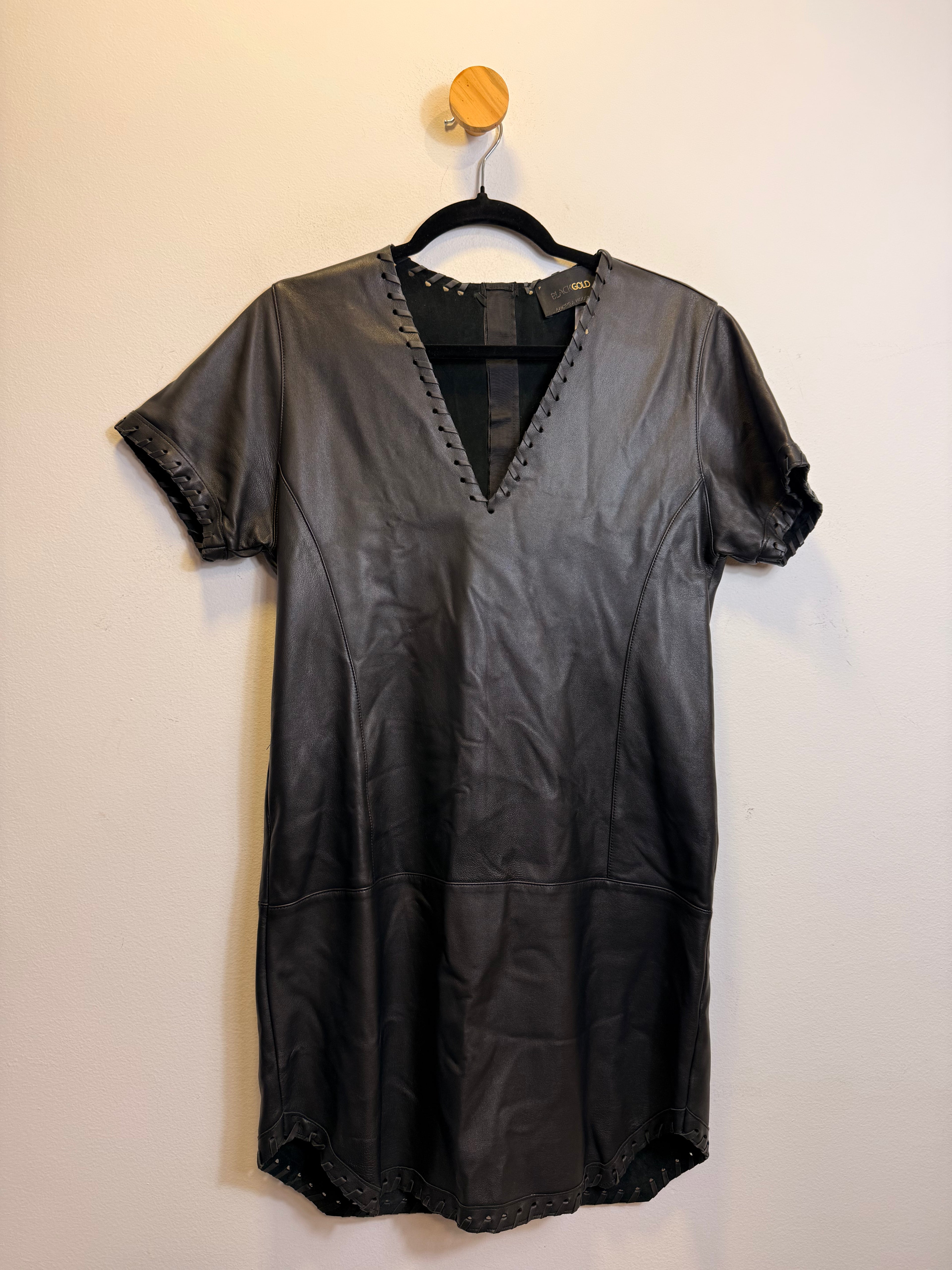 Vestido Preto Couro Black Gold