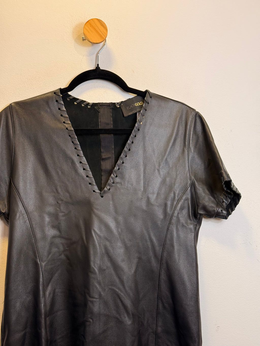 Vestido Preto Couro Black Gold