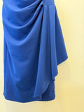 Vestido de Festa Curto Seda Azul Bic