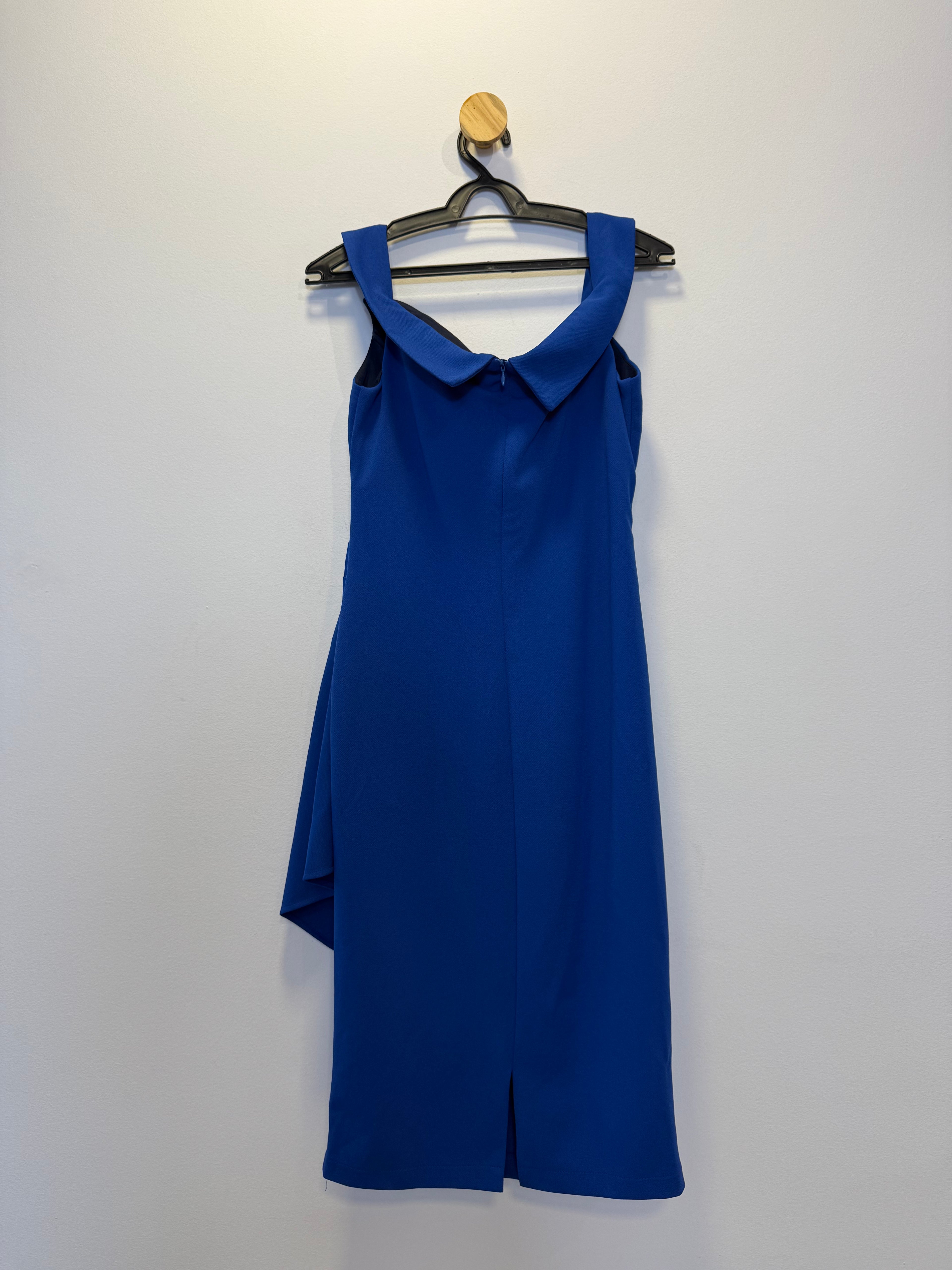 Vestido de Festa Curto Seda Azul Bic