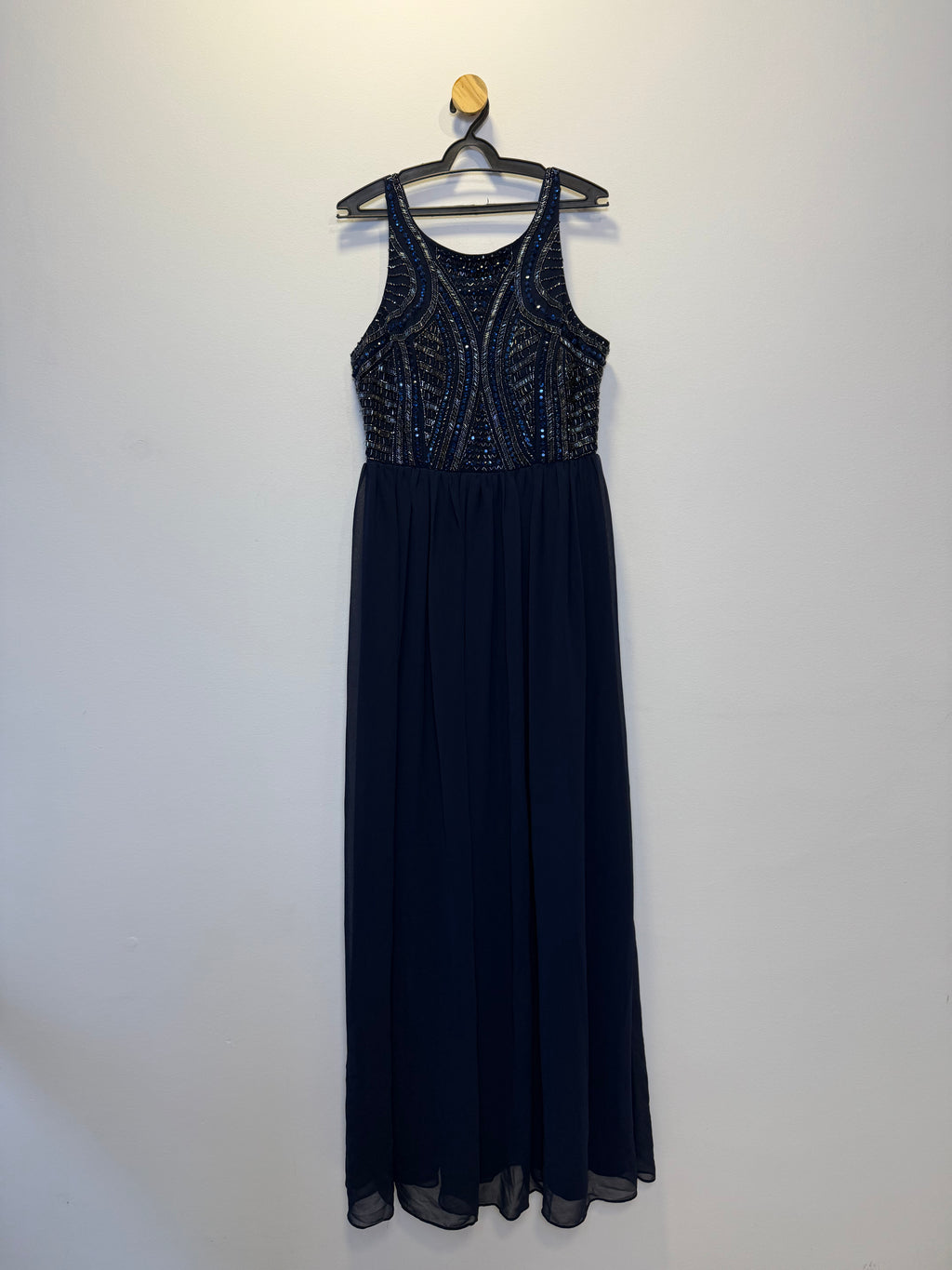 Vestido de Festa Longo Preto Busto Bordado