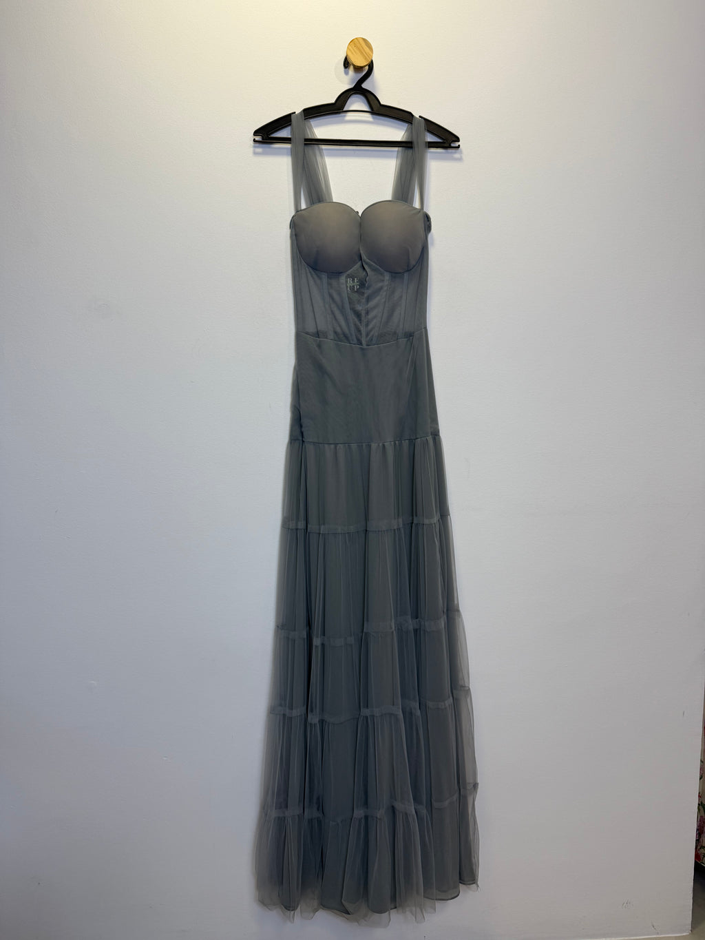 Vestido de Festa Longo Corset Cinza