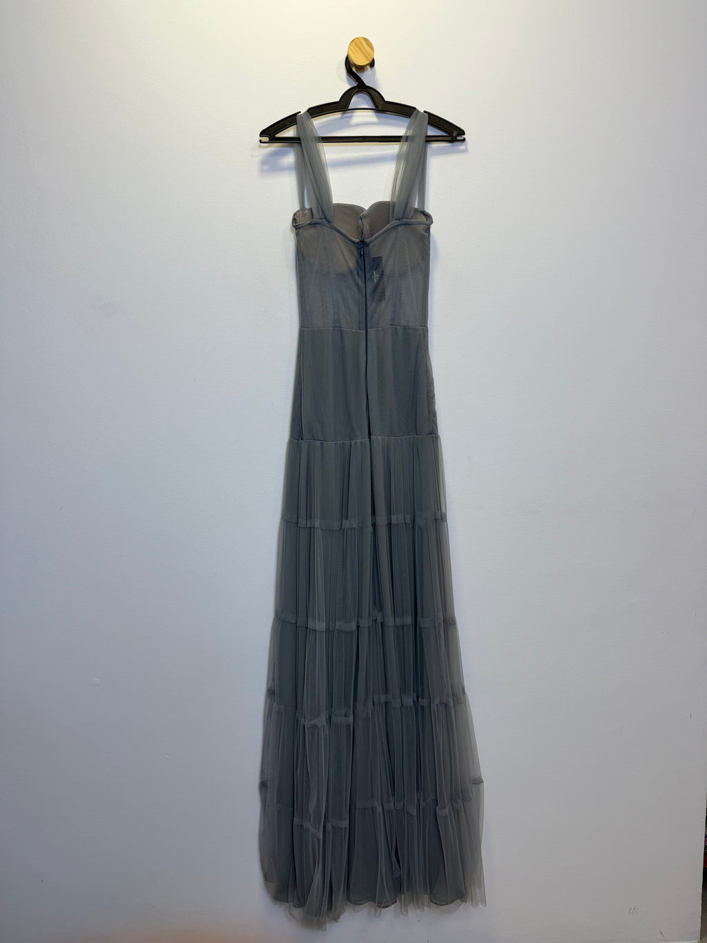 Vestido de Festa Longo Corset Cinza