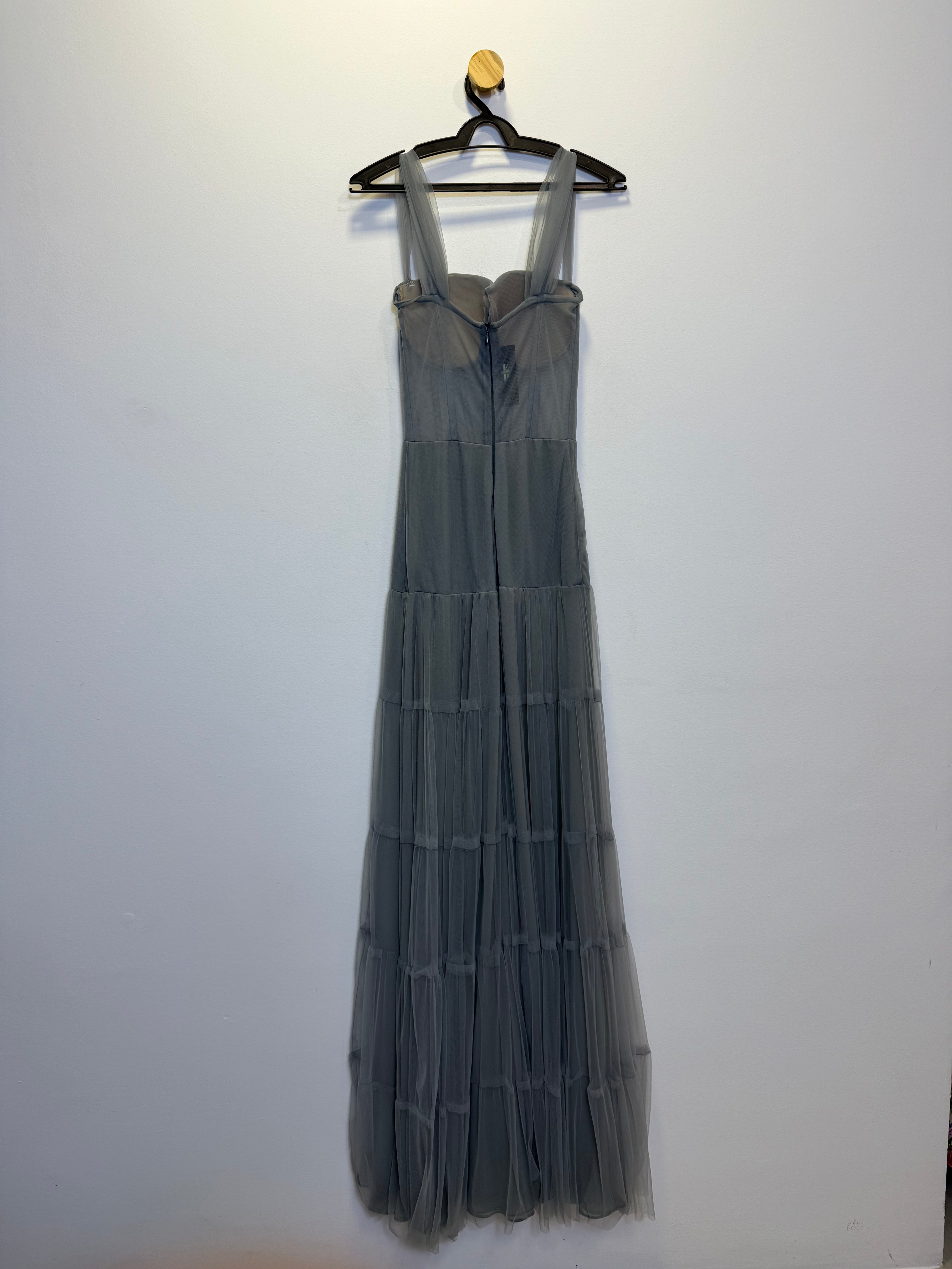Vestido de Festa Longo Corset Cinza