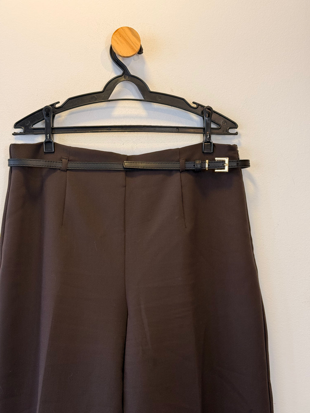 Calça Marrom com Cinto Zara