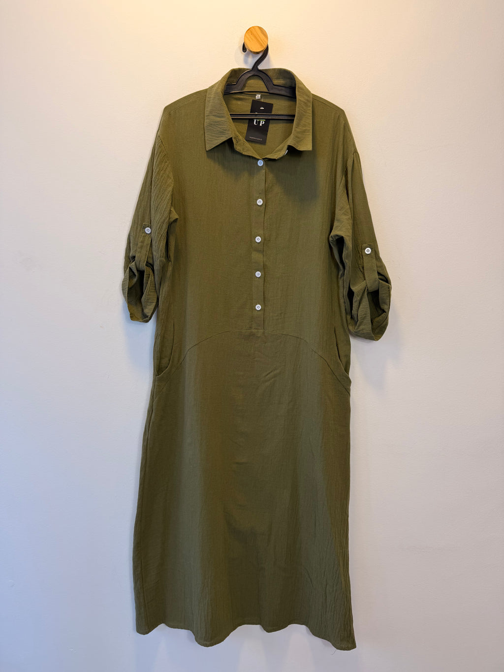Vestido Botões Frontais Verde