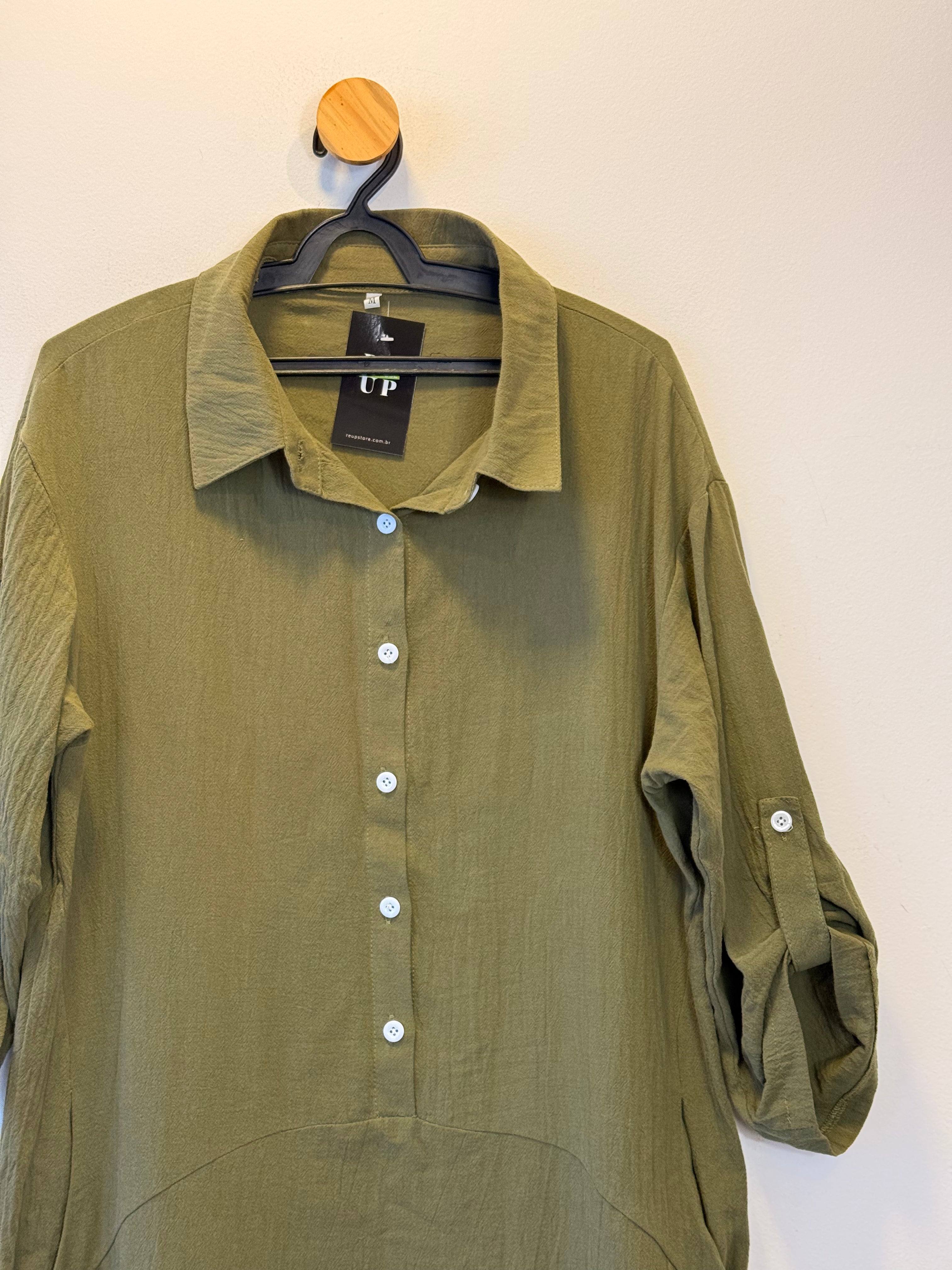 Vestido Botões Frontais Verde