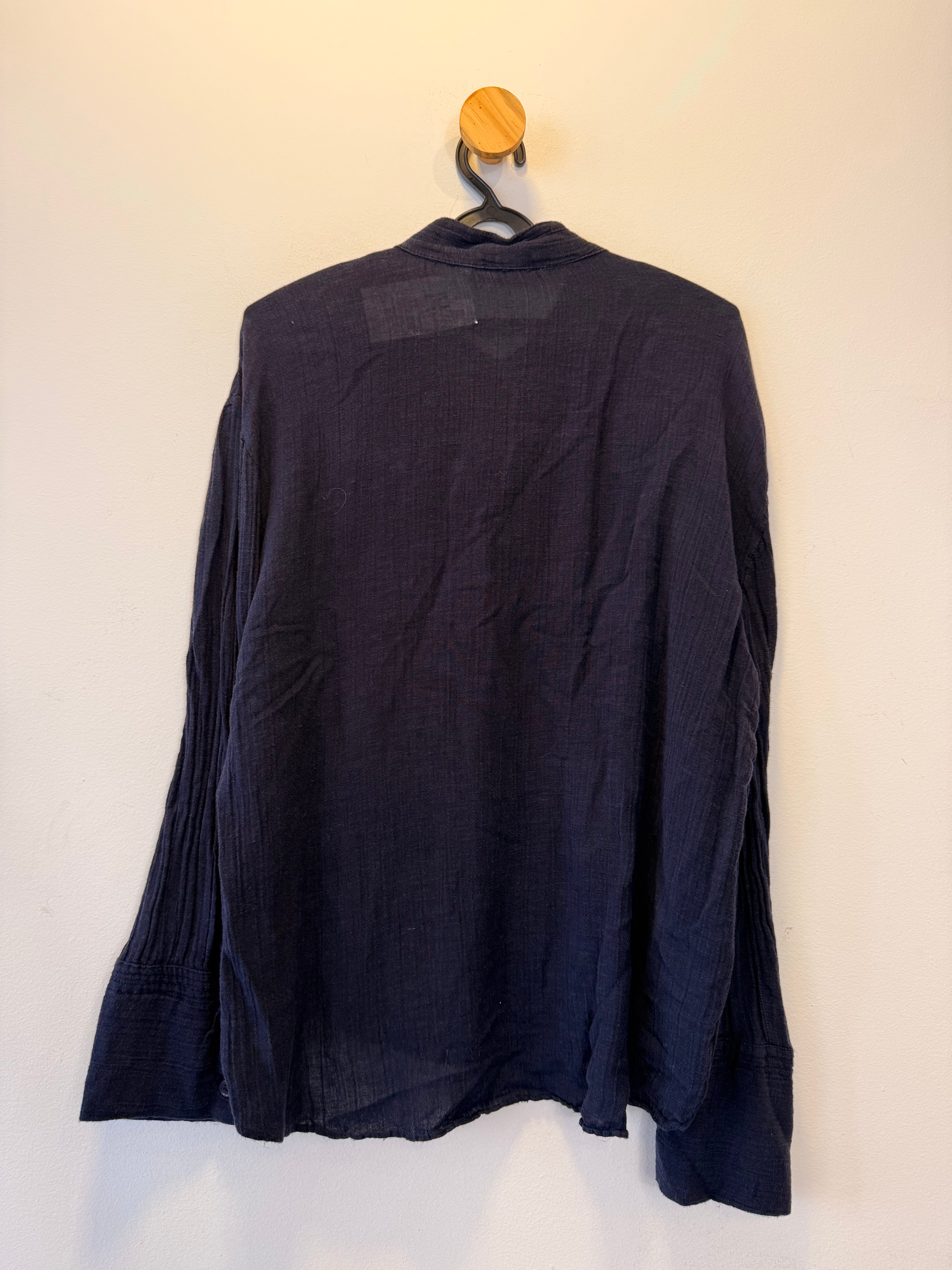 Blusa Azul com Botões Frontais Zara