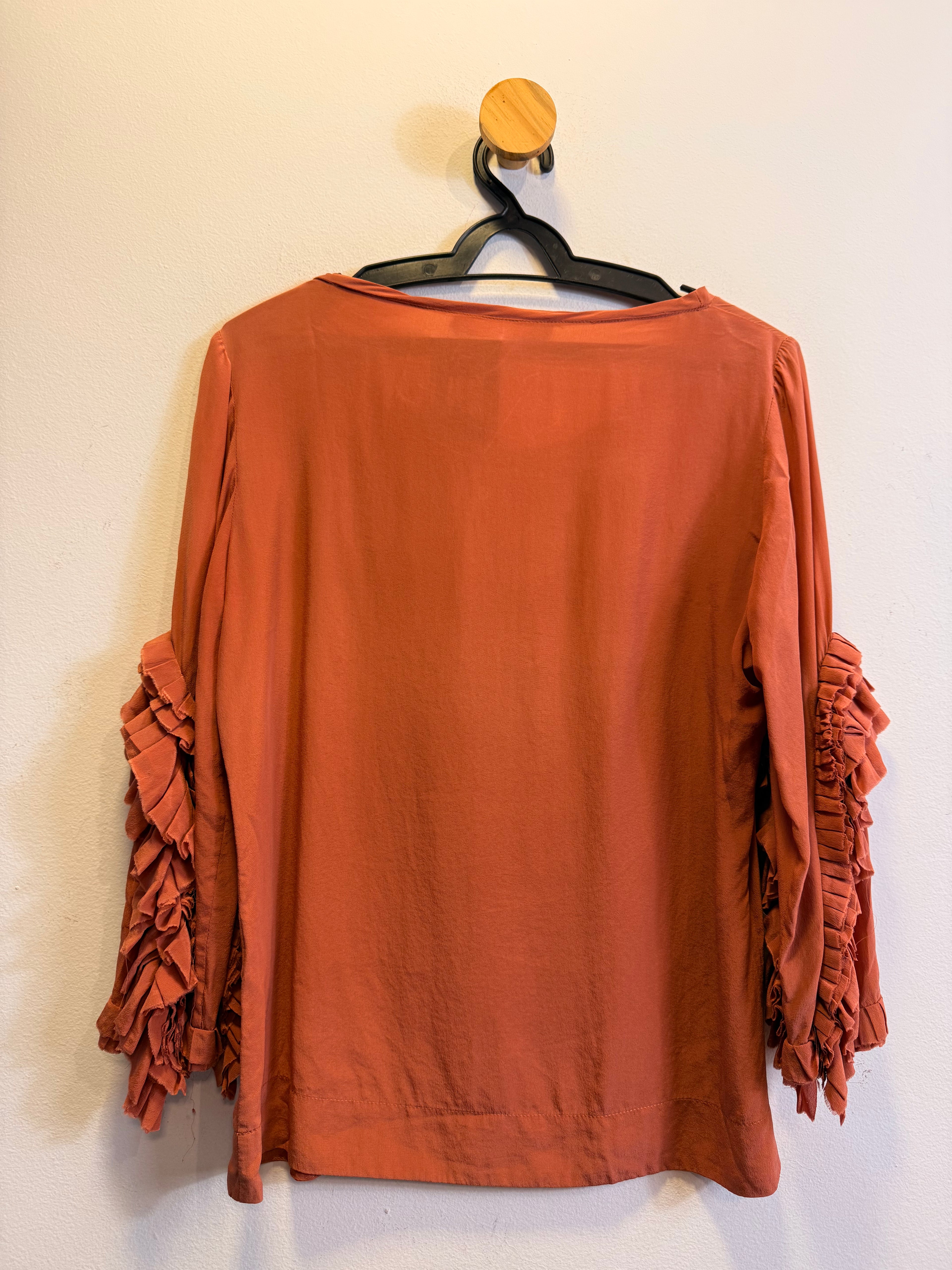 Blusa de Seda Terracota Cris Barros