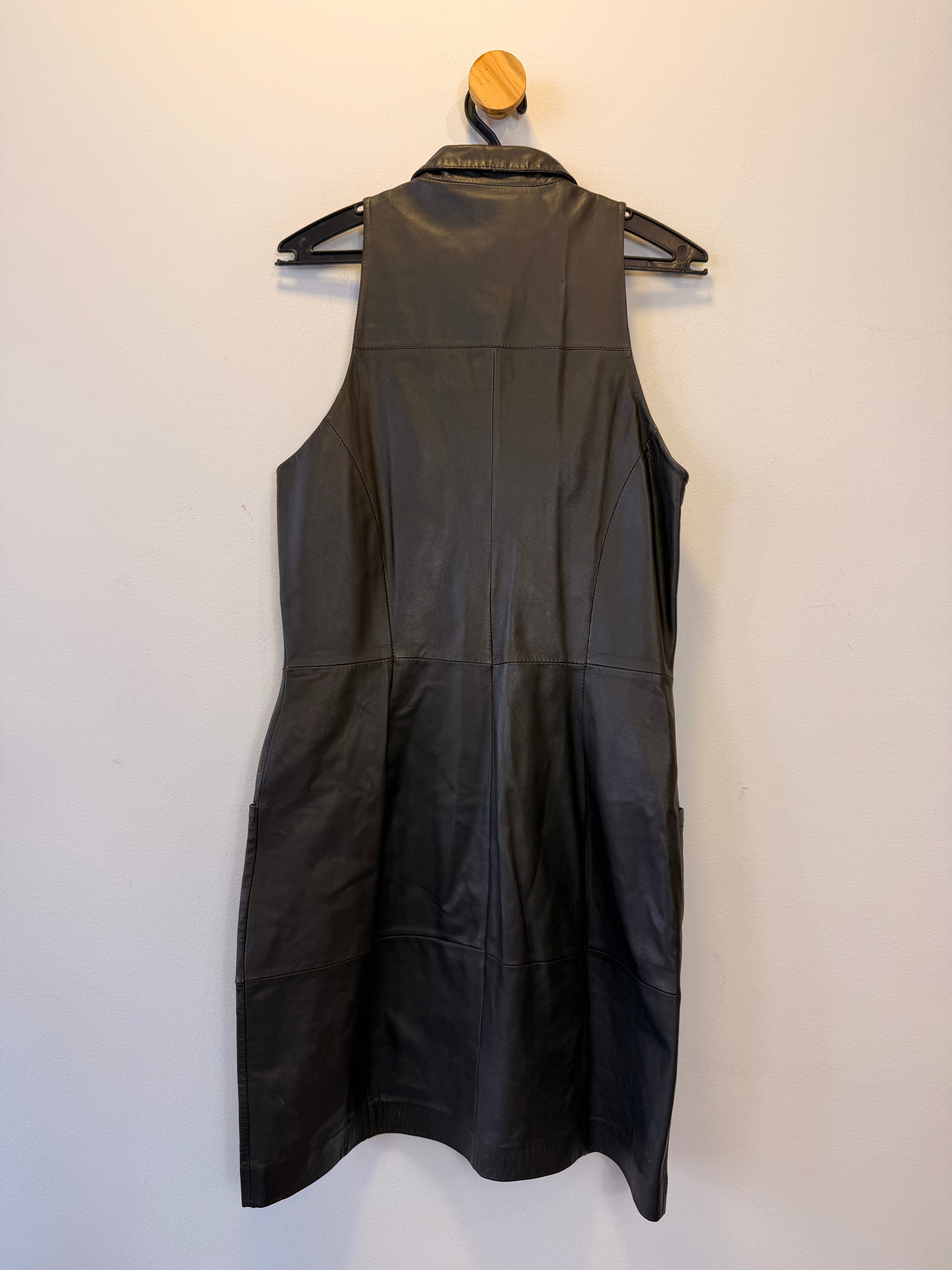 Vestido Preto Couro Tactile