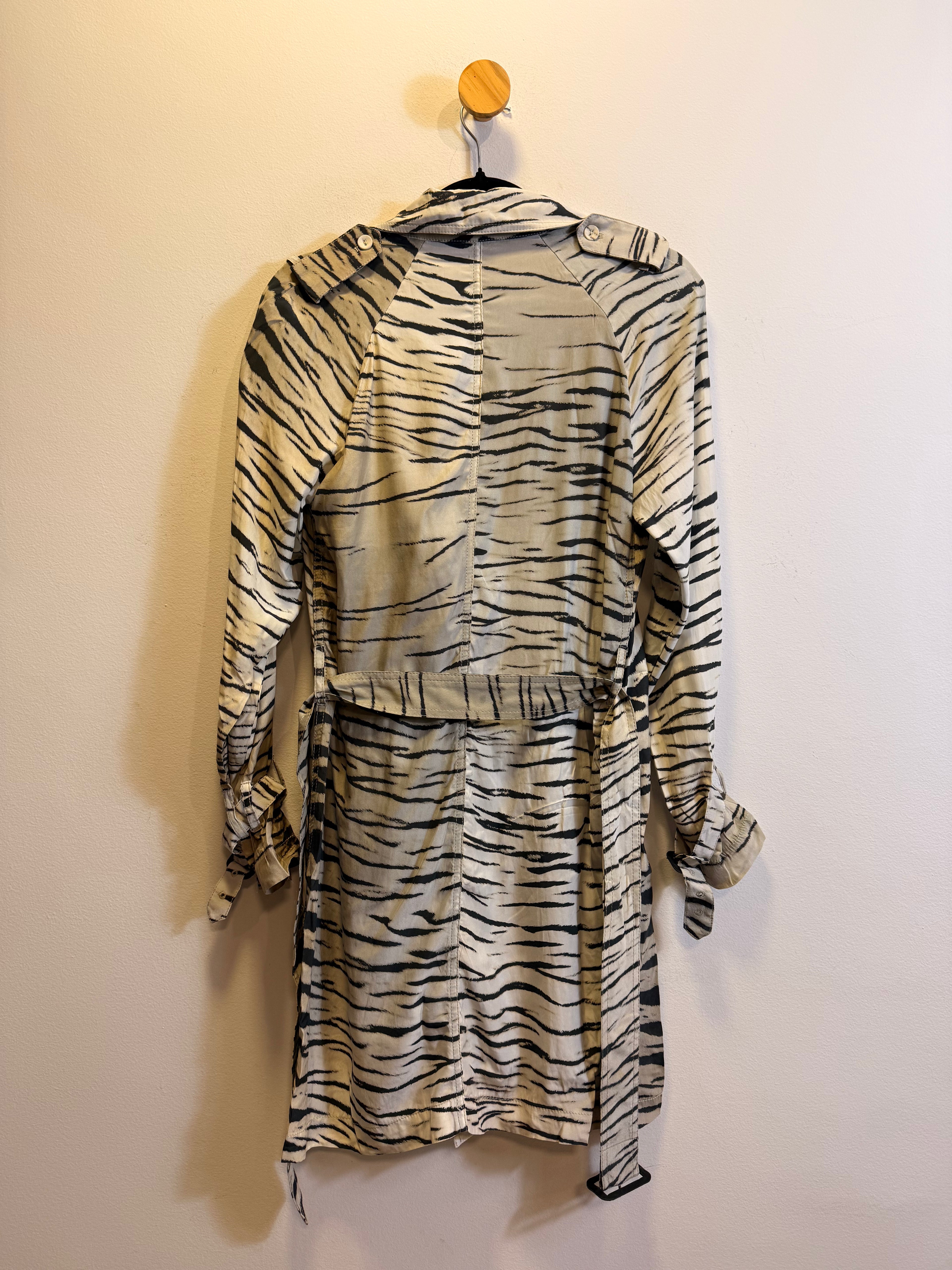 Trench Coat De Seda Animale