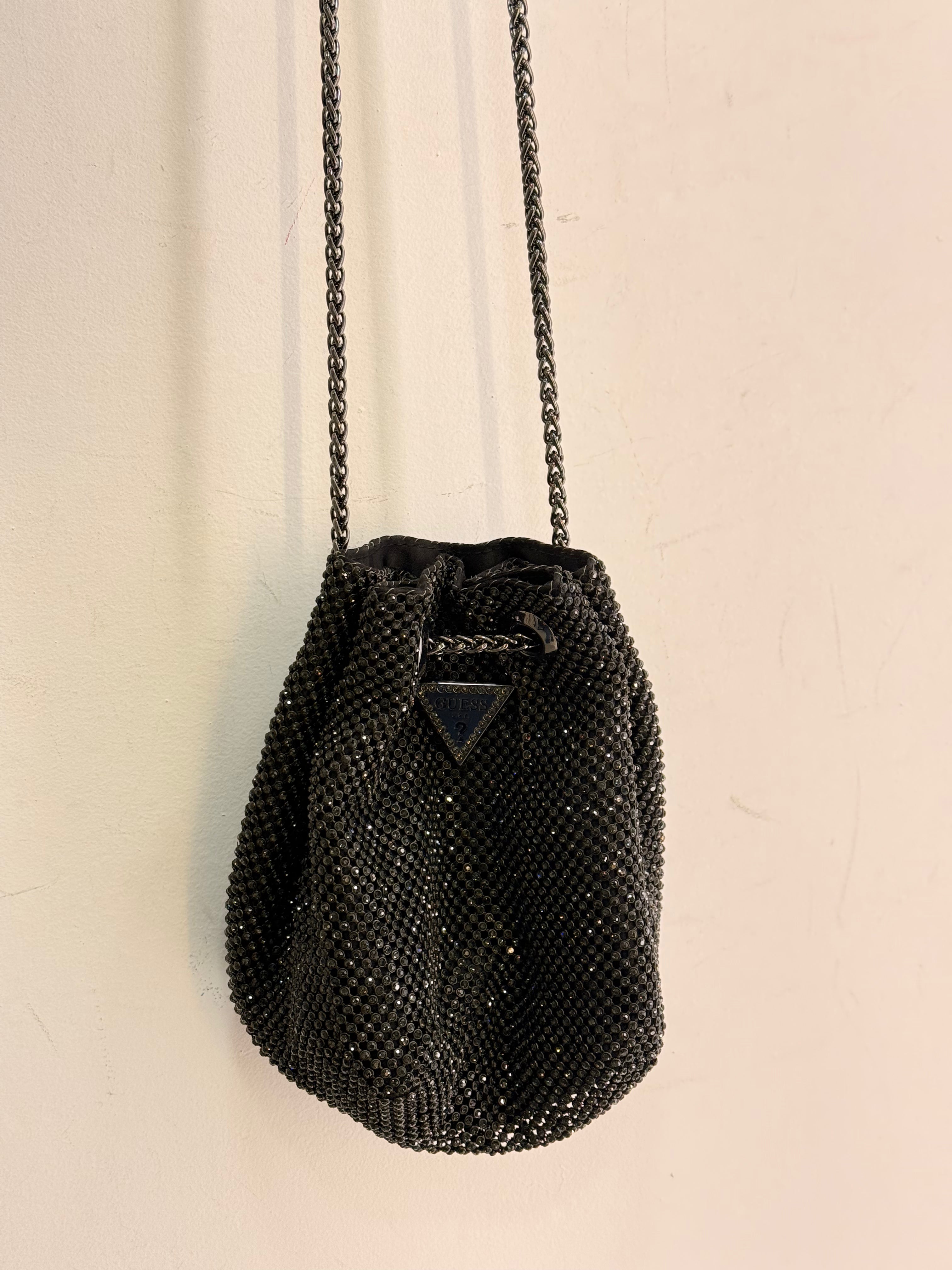Bolsa Preta Strass Guess