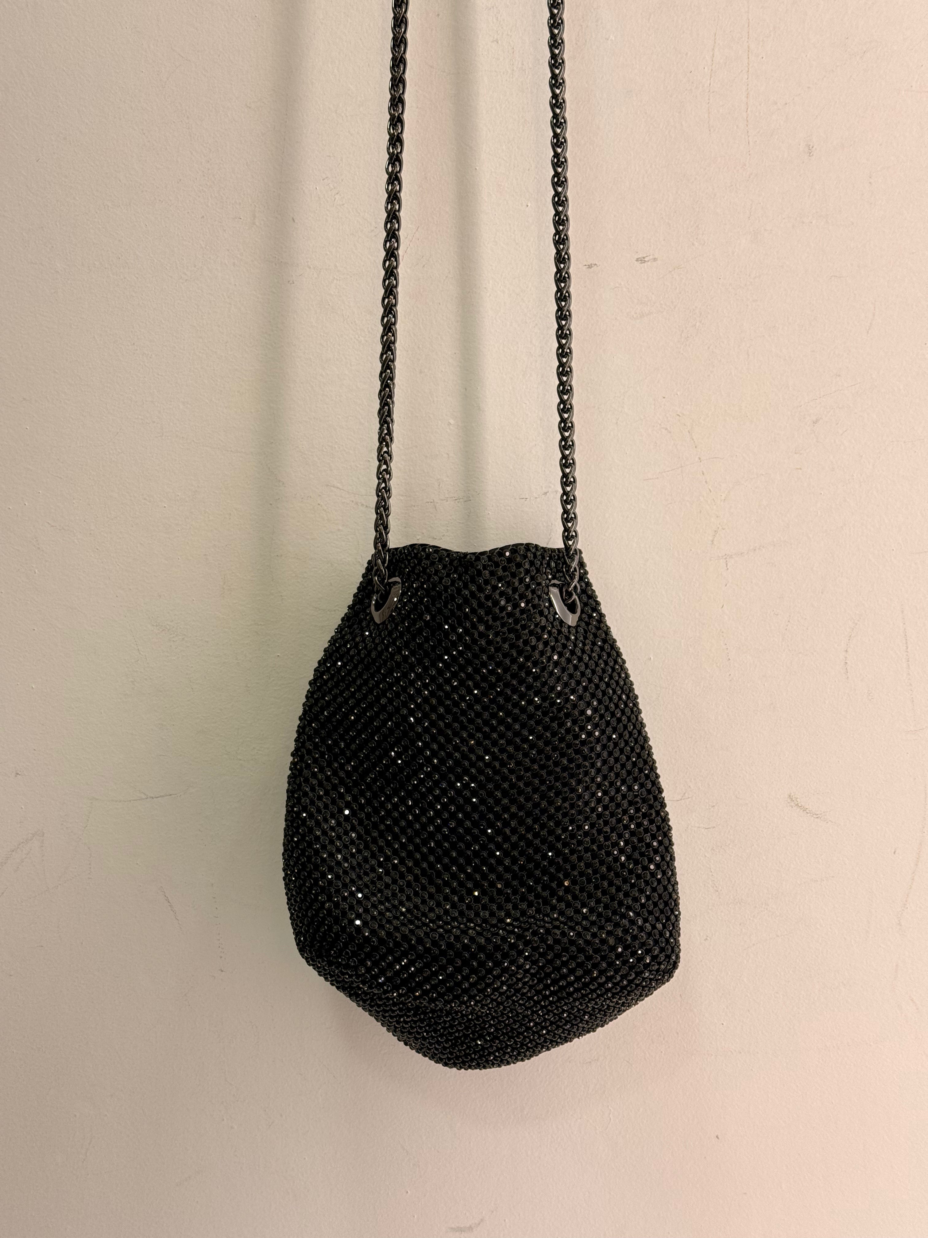 Bolsa Preta Strass Guess