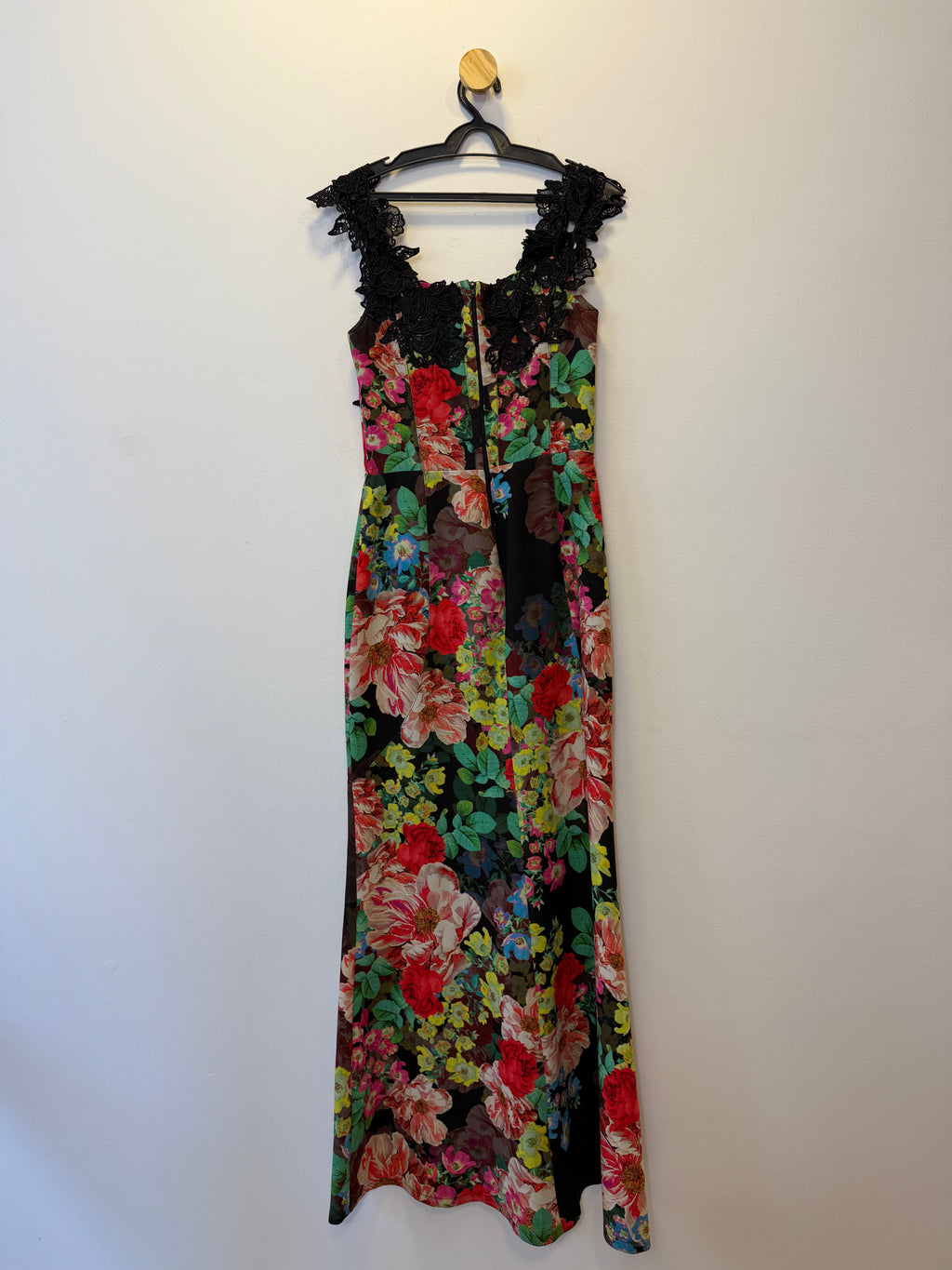 Vestido de Festa Longo Floral e Renda
